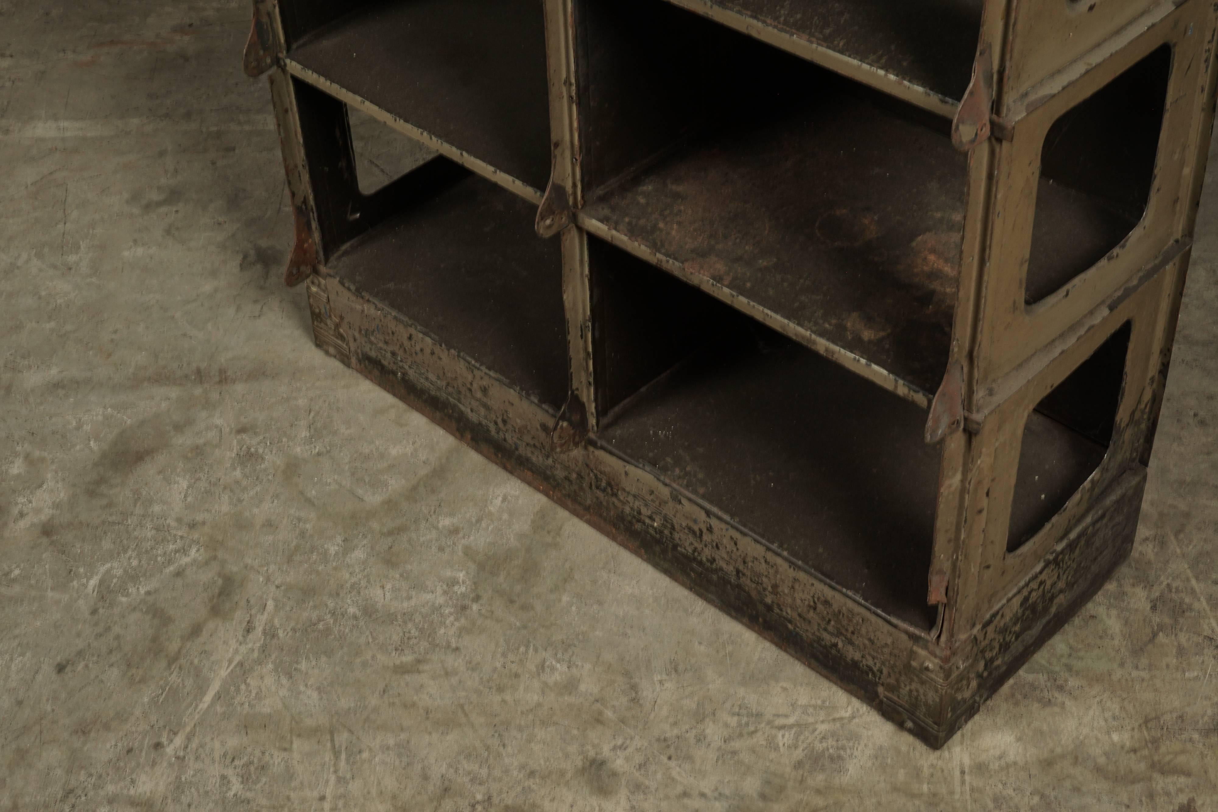 Mid-20th Century Vintage Steel Industrial Shelf Manufactured by Strafor, France, circa 1930