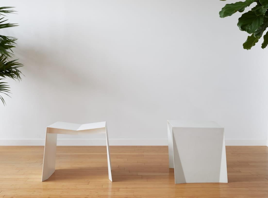 Modern Steel Isa Stool by Jude Di Leo For Sale
