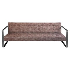 Acier et jacquard T33-Sofa L215 design Franco Albini édité par Officina della Scala