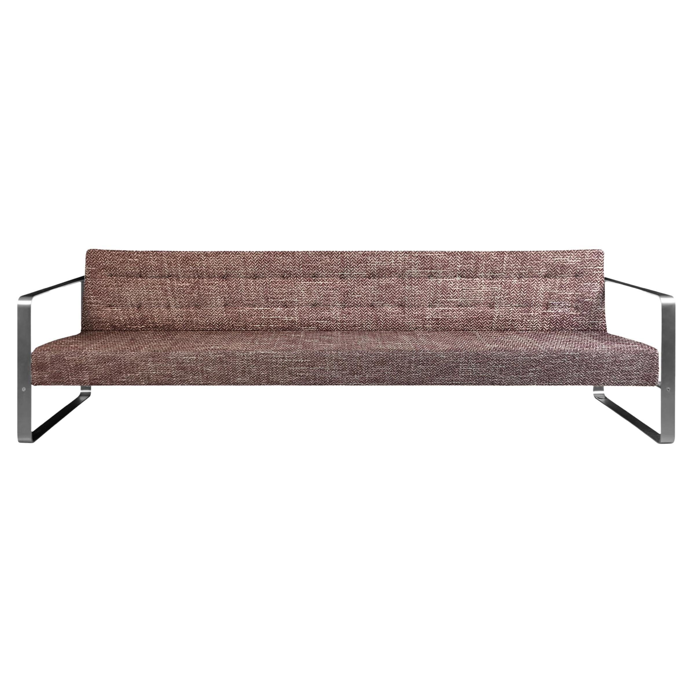 Steel & Jacquard T33-Sofa L270 design Franco Albini edit by Officina della Scala