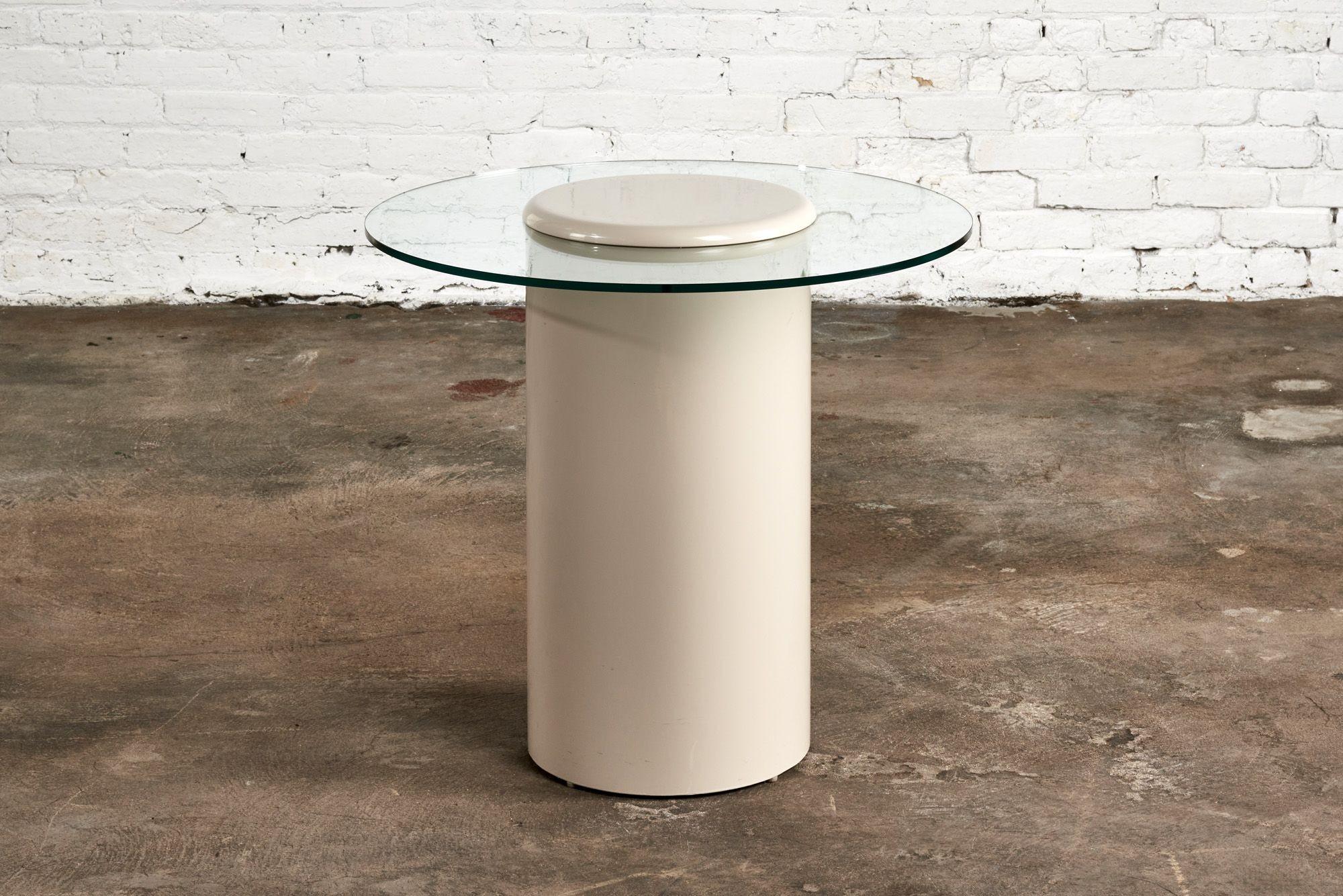 Mid-Century Modern Steel Lacquer and Glass Side/End Table, Paul Mayen for Habitat 1970