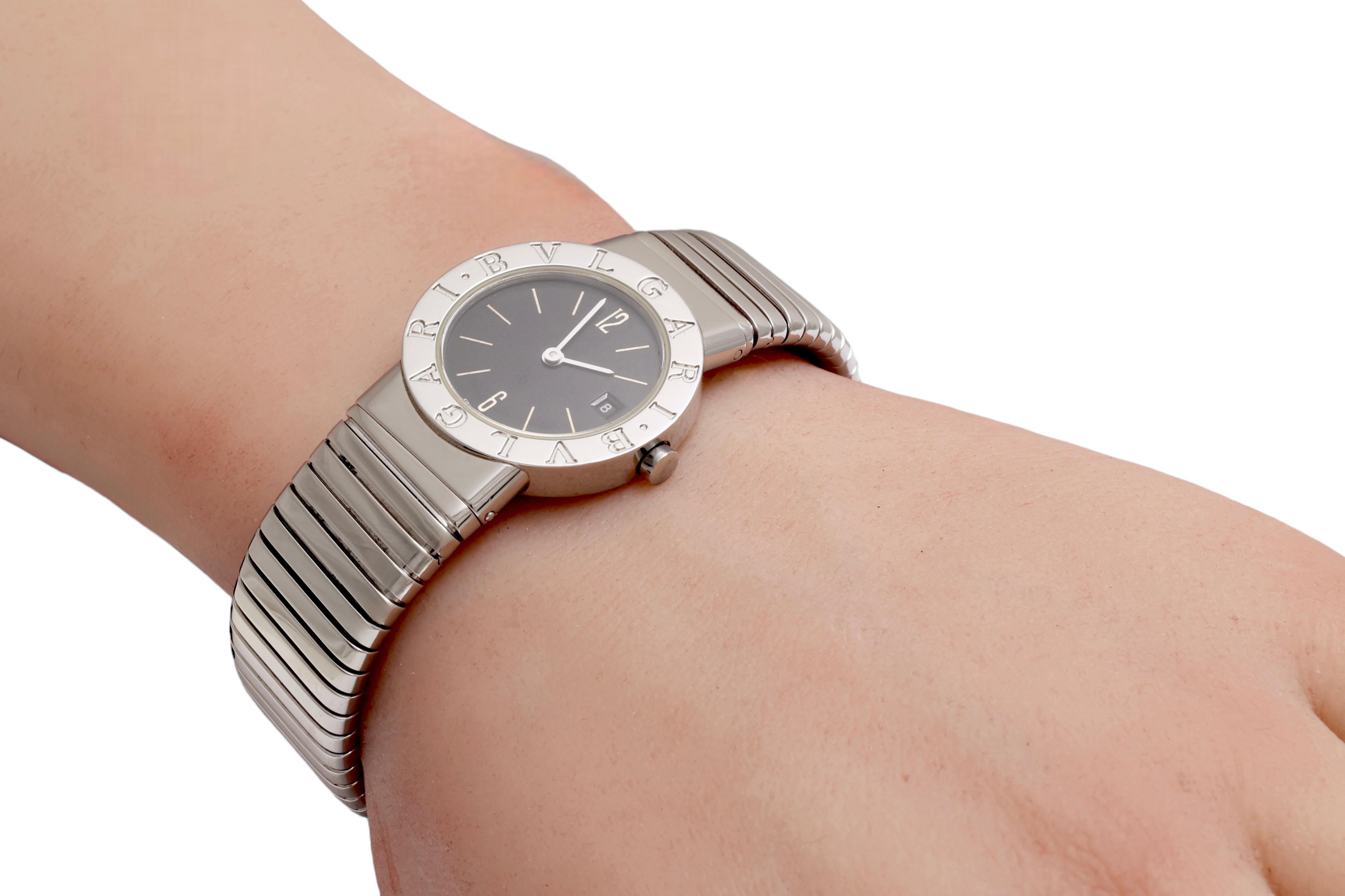 Steel Lady Tubogas Bvlgari BB26 Wrist Watch, Quartz For Sale 5