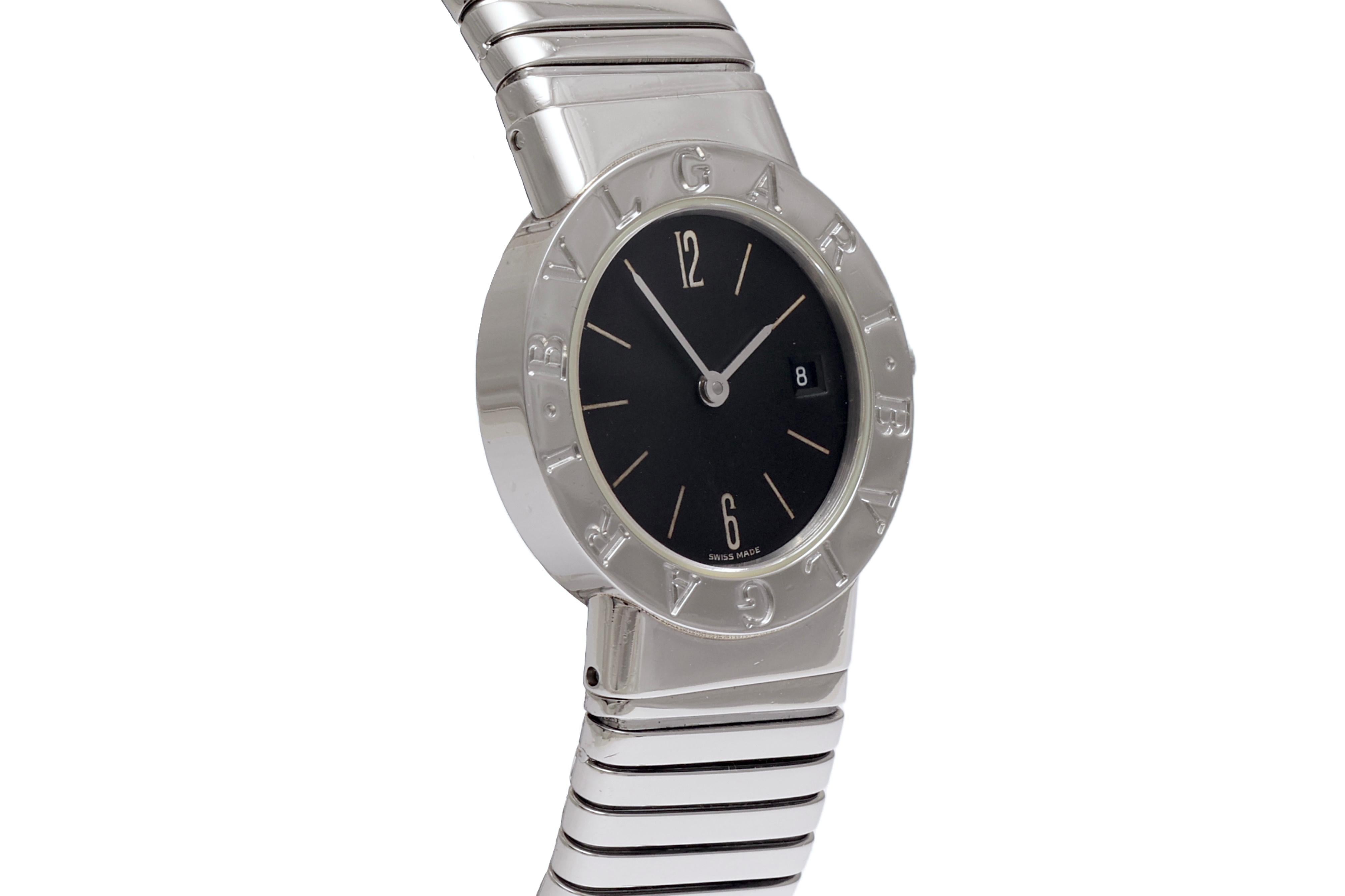 Women's or Men's Steel Lady Tubogas Bvlgari BB26 Wrist Watch, Quartz For Sale