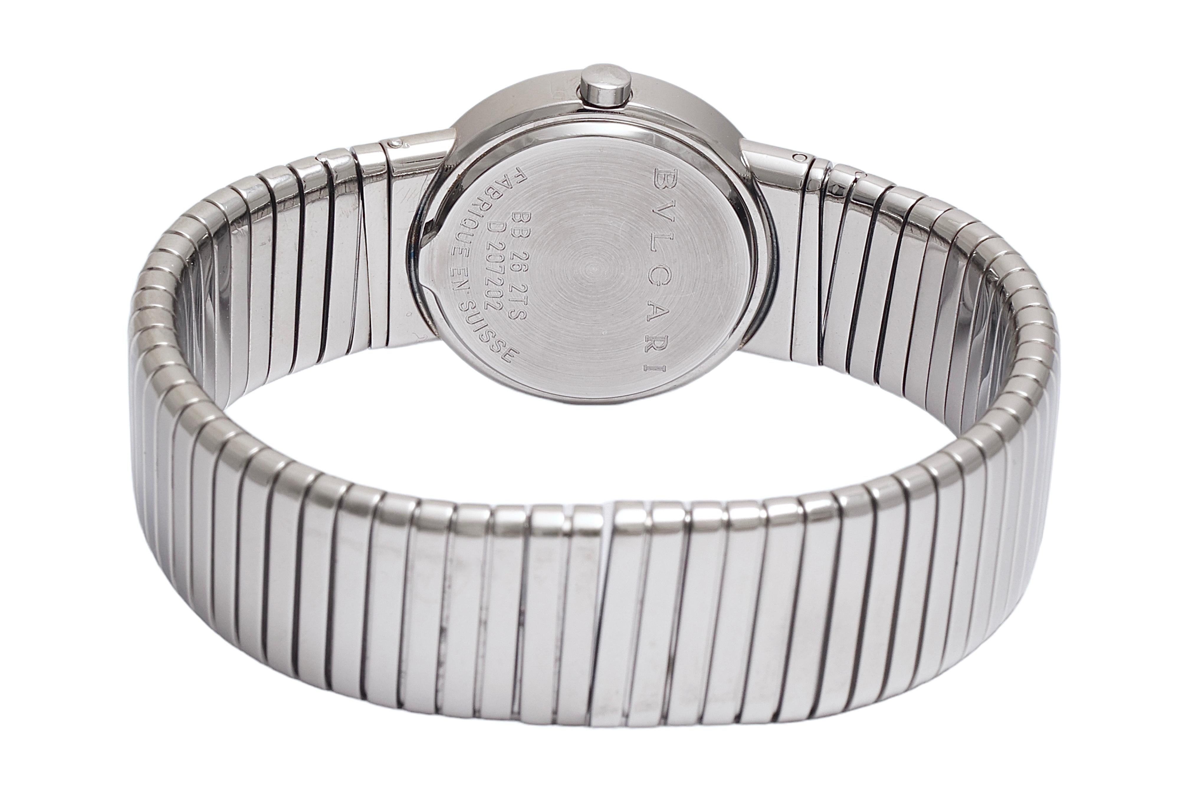 Steel Lady Tubogas Bvlgari BB26 Wrist Watch, Quartz For Sale 1