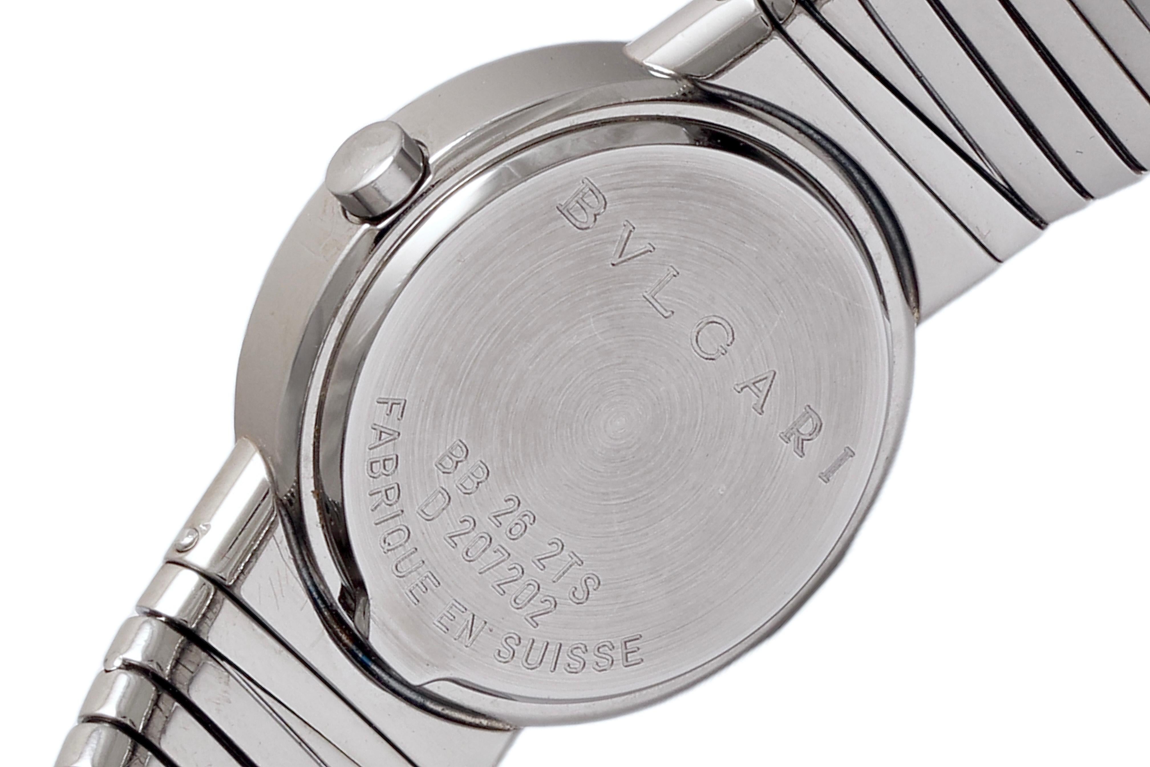 Steel Lady Tubogas Bvlgari BB26 Wrist Watch, Quartz For Sale 2