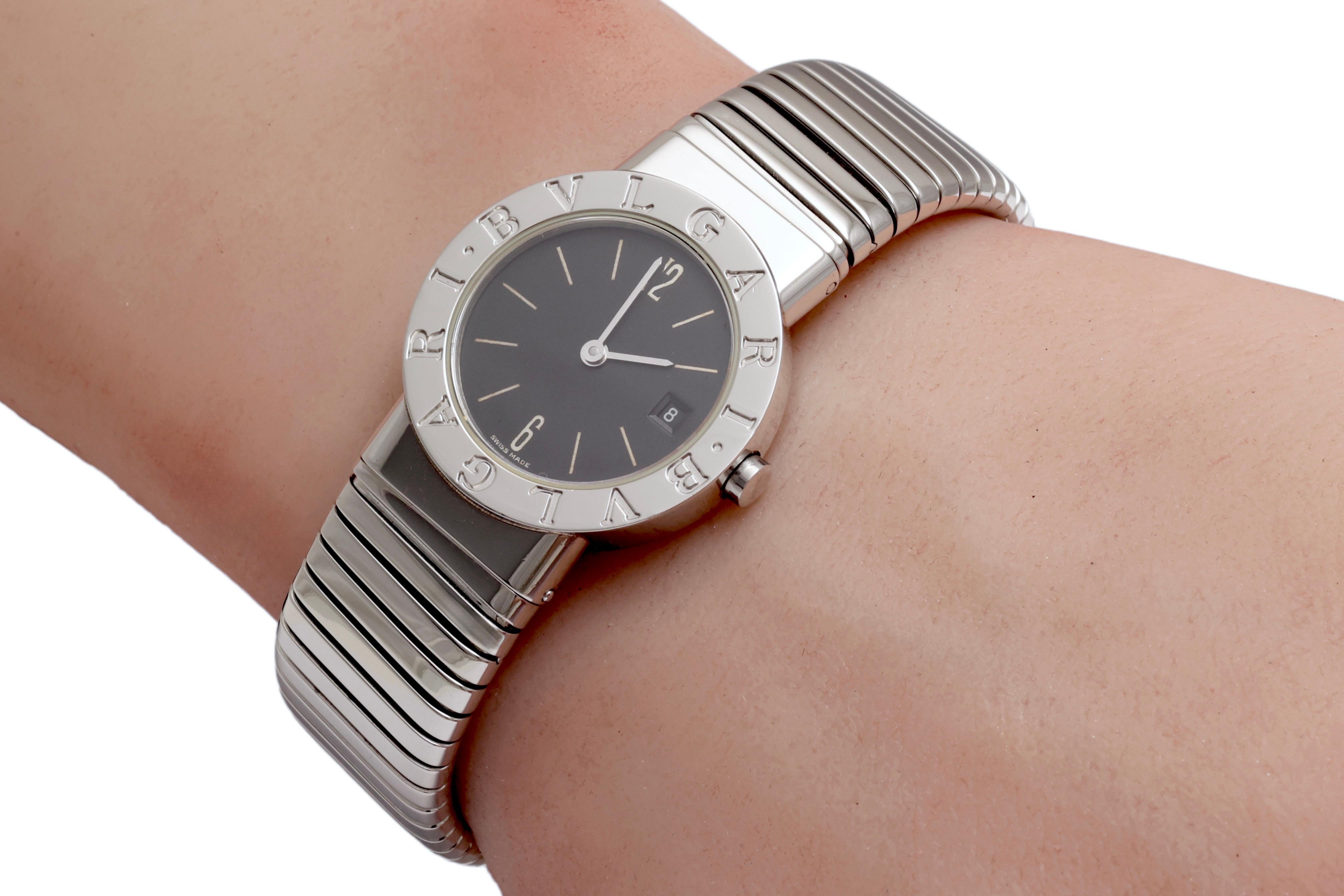 Steel Lady Tubogas Bvlgari BB26 Wrist Watch, Quartz For Sale 4