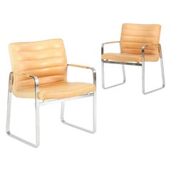 Steel/Leather Armchairs