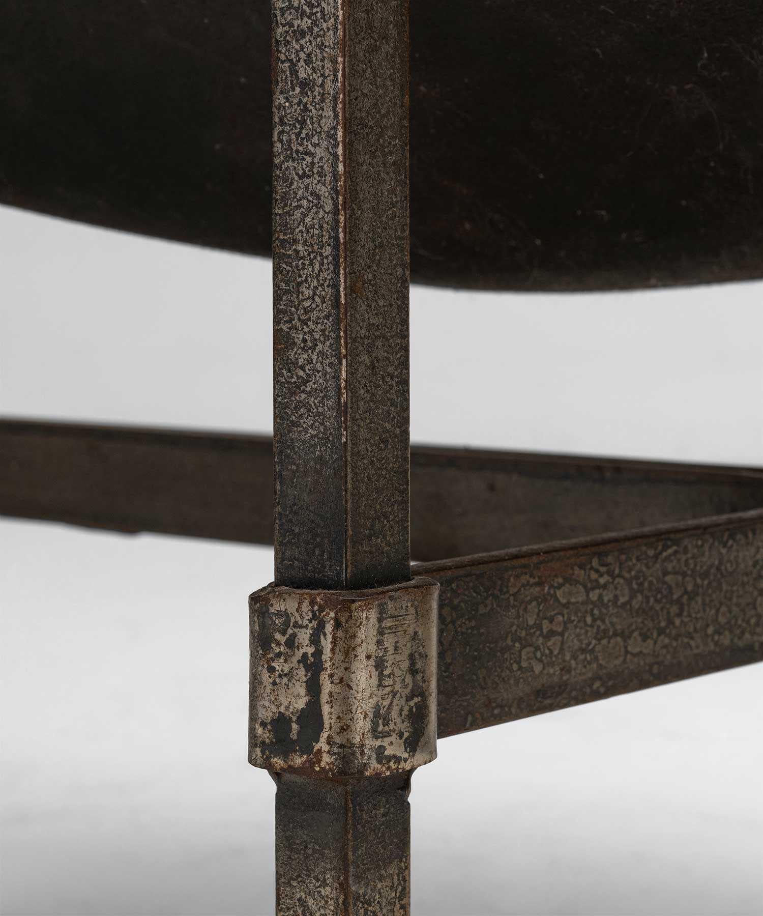 Steel & Leather Sling Chairs, Spain, Circa 1960 2