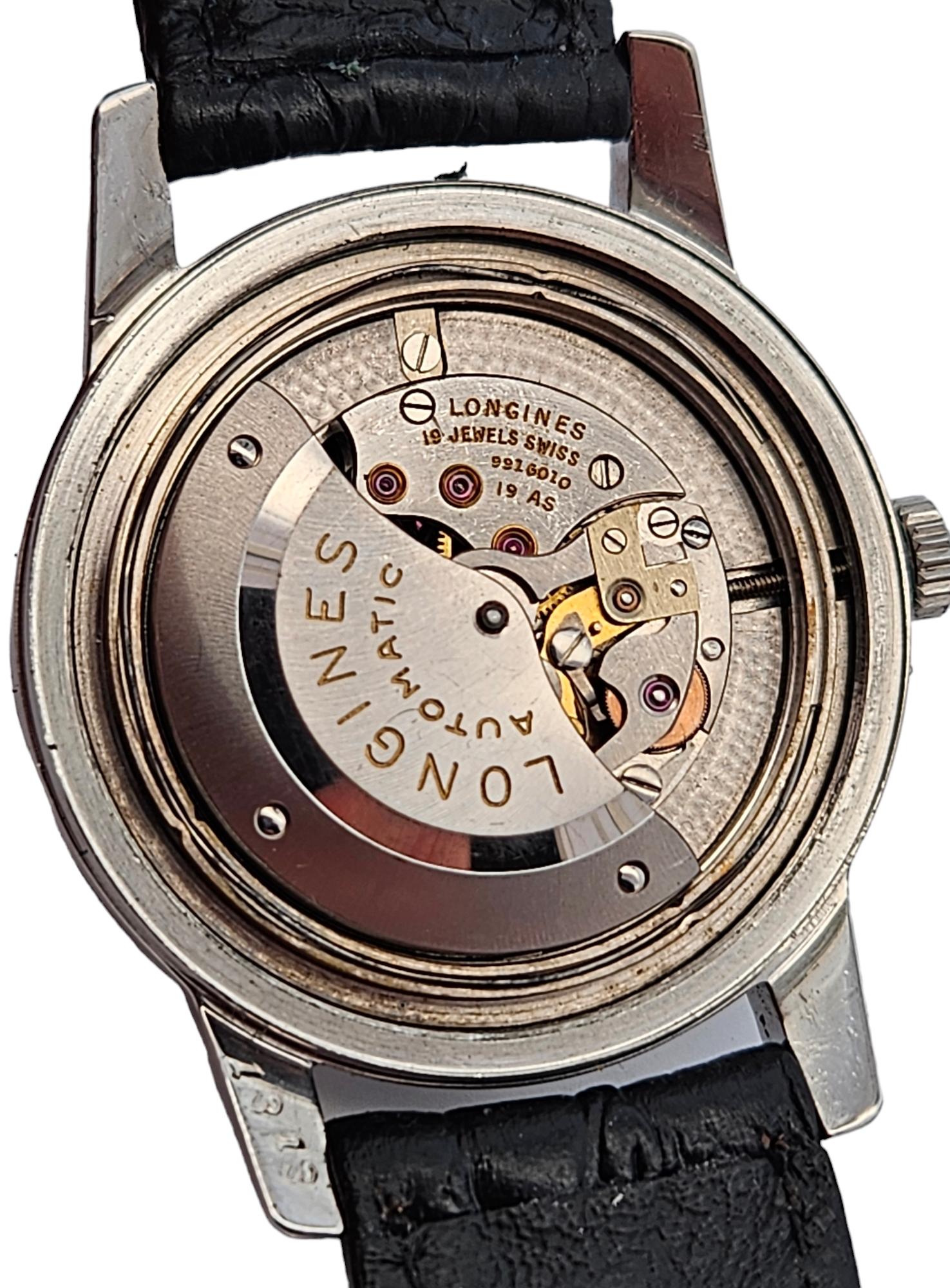 Stahl Longines Conquest Automatik-Sammler-Armbanduhr aus Stahl, Cal 19 AS, vergoldetes Zifferblatt im Angebot 12