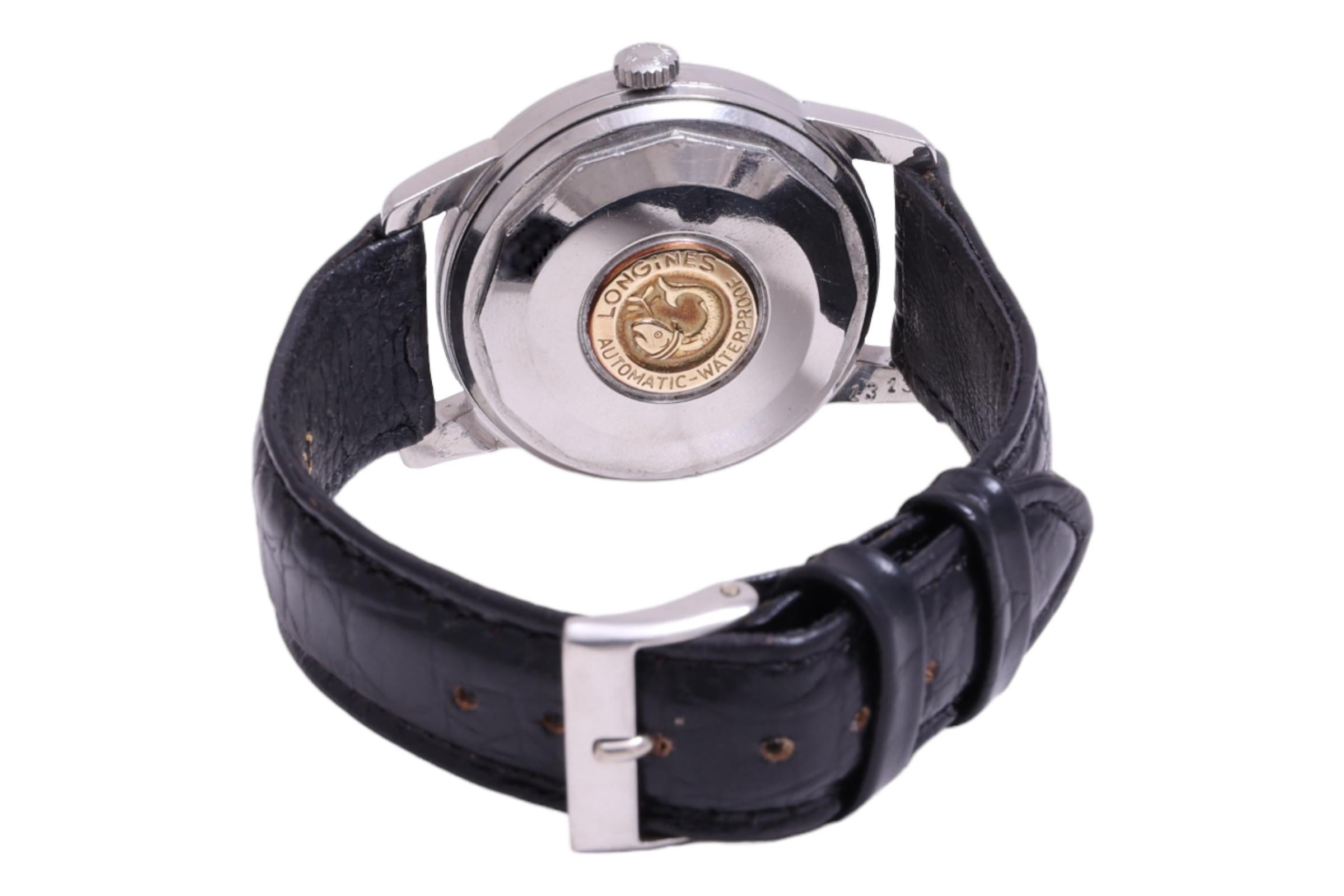Stahl Longines Conquest Automatik-Sammler-Armbanduhr aus Stahl, Cal 19 AS, vergoldetes Zifferblatt im Angebot 4