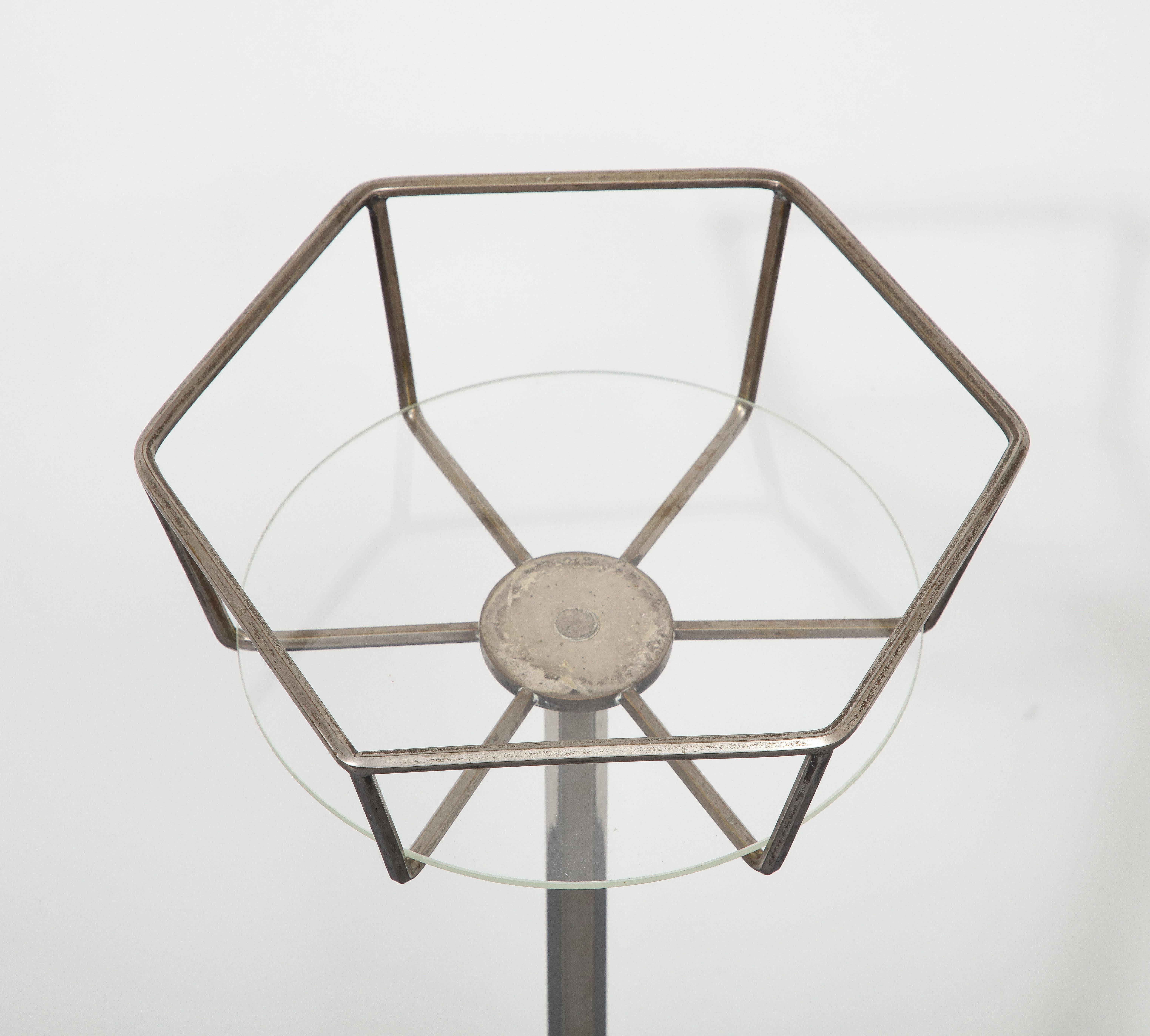 Steel, Lucite and Nickel Ice Bucket/Plant Stand In Good Condition For Sale In New York City, NY