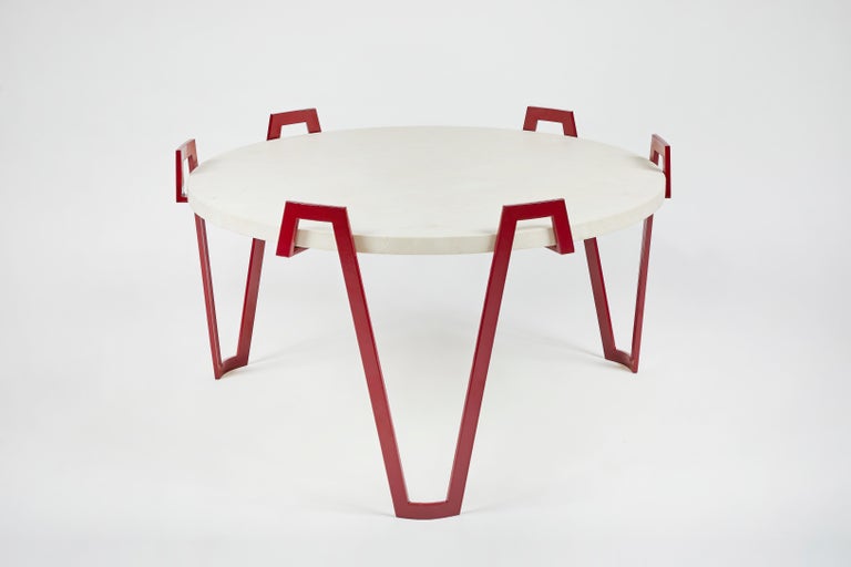 Steel And Marble Val D Or Coffee Table In The Style Of