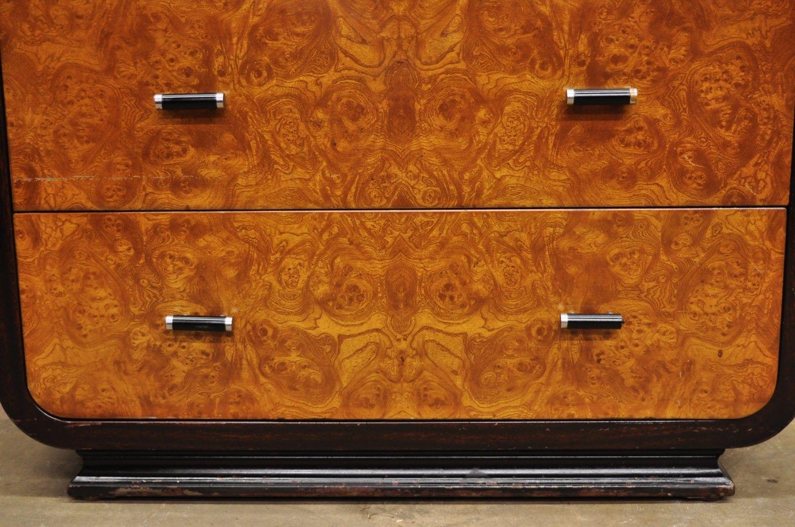 Mid-20th Century Steel Metal Art Deco Mahogany Painted Dresser by Norman Bel Geddes for Simmons A