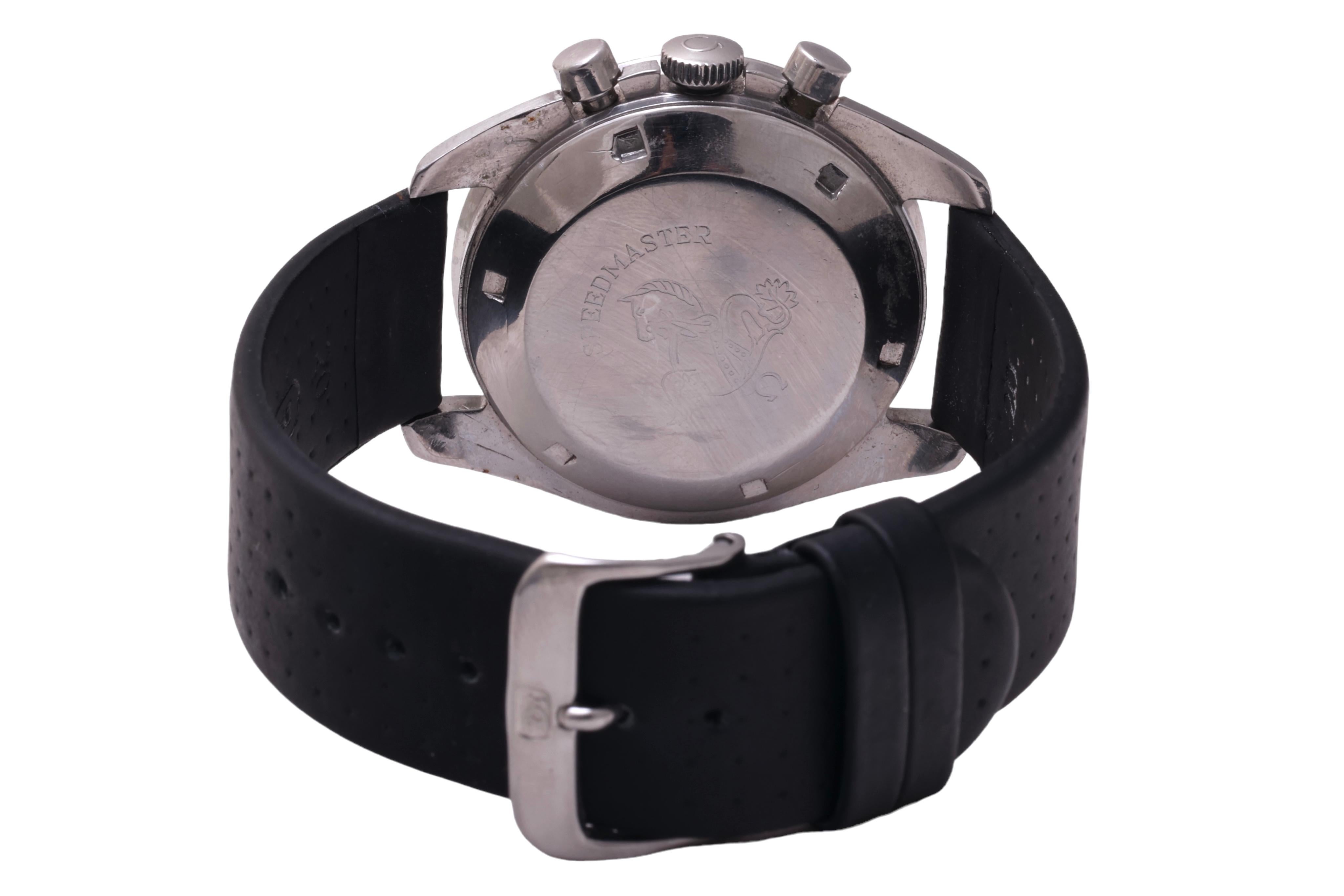 Omega Speedmaster, montre-bracelet chronographe vintage en acier des années 1970, réf. ST145.022 en vente 1