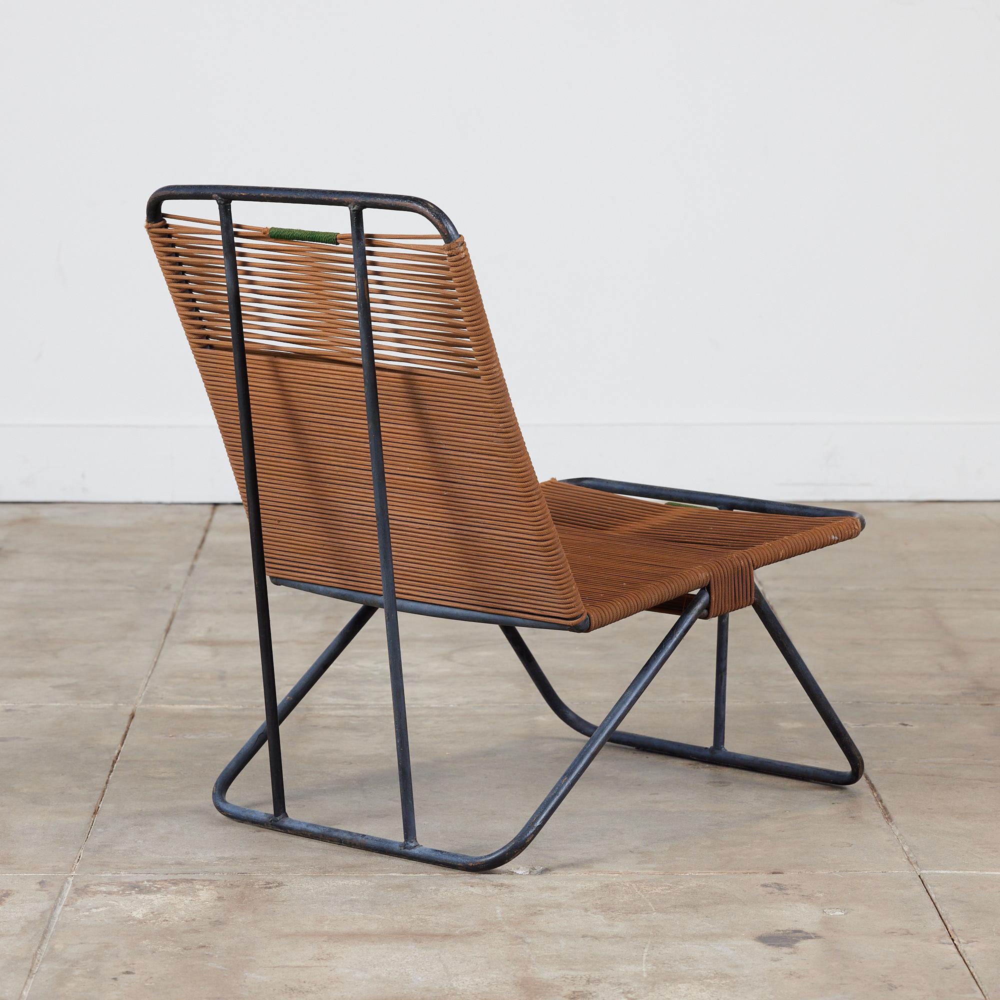 Mid-20th Century Steel Patio Lounge Chair in the Style of Walter Lamb