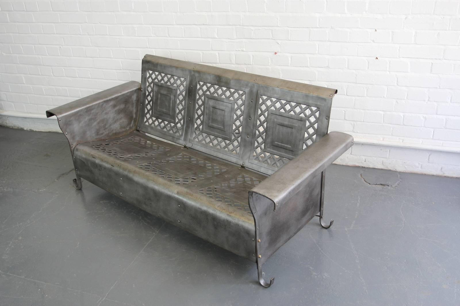 Steel Porch Bench by The Bunting Glider Co., circa 1930s 1