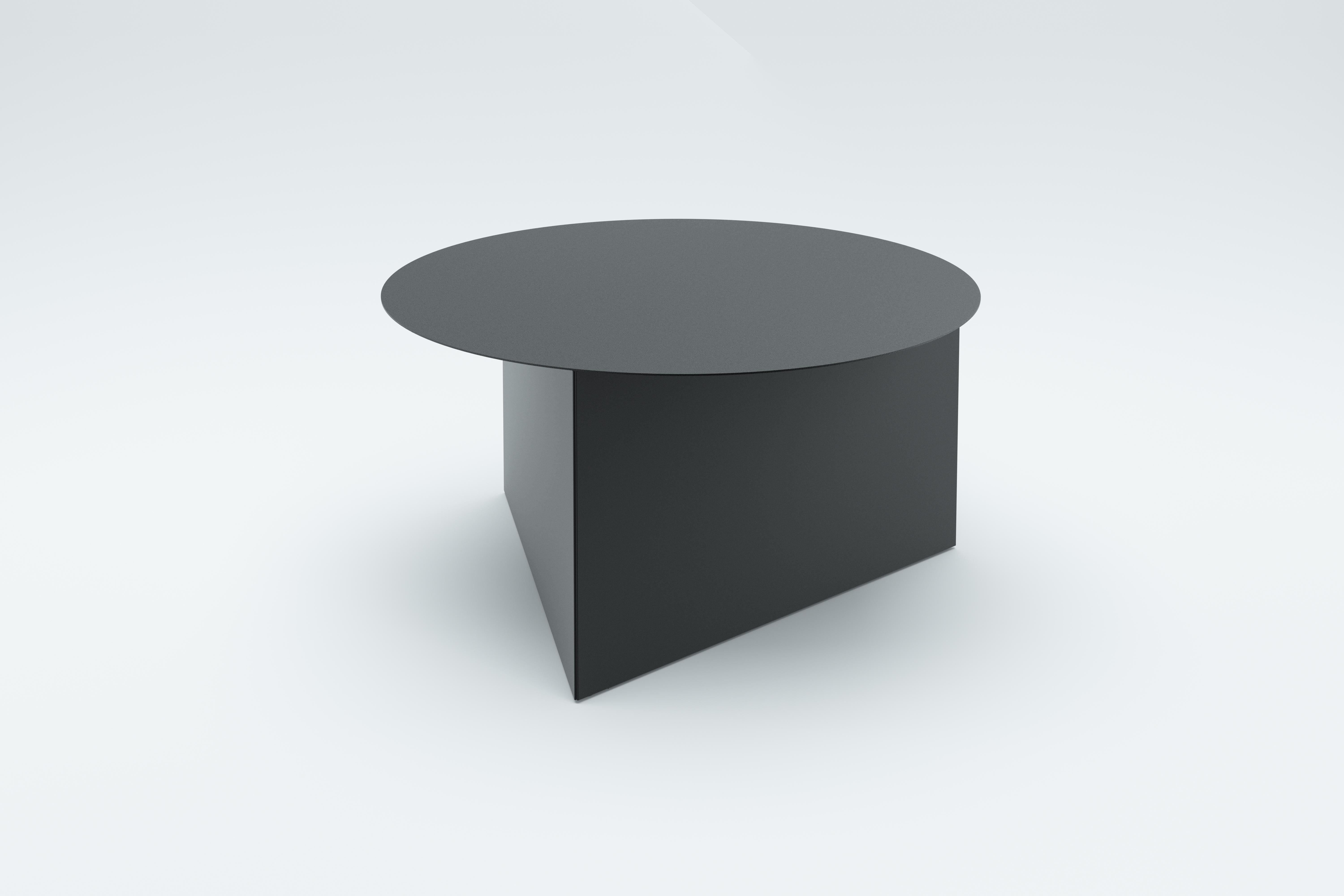 Steel Prisma Circle 70 Coffe Table by Sebastian Scherer For Sale 3