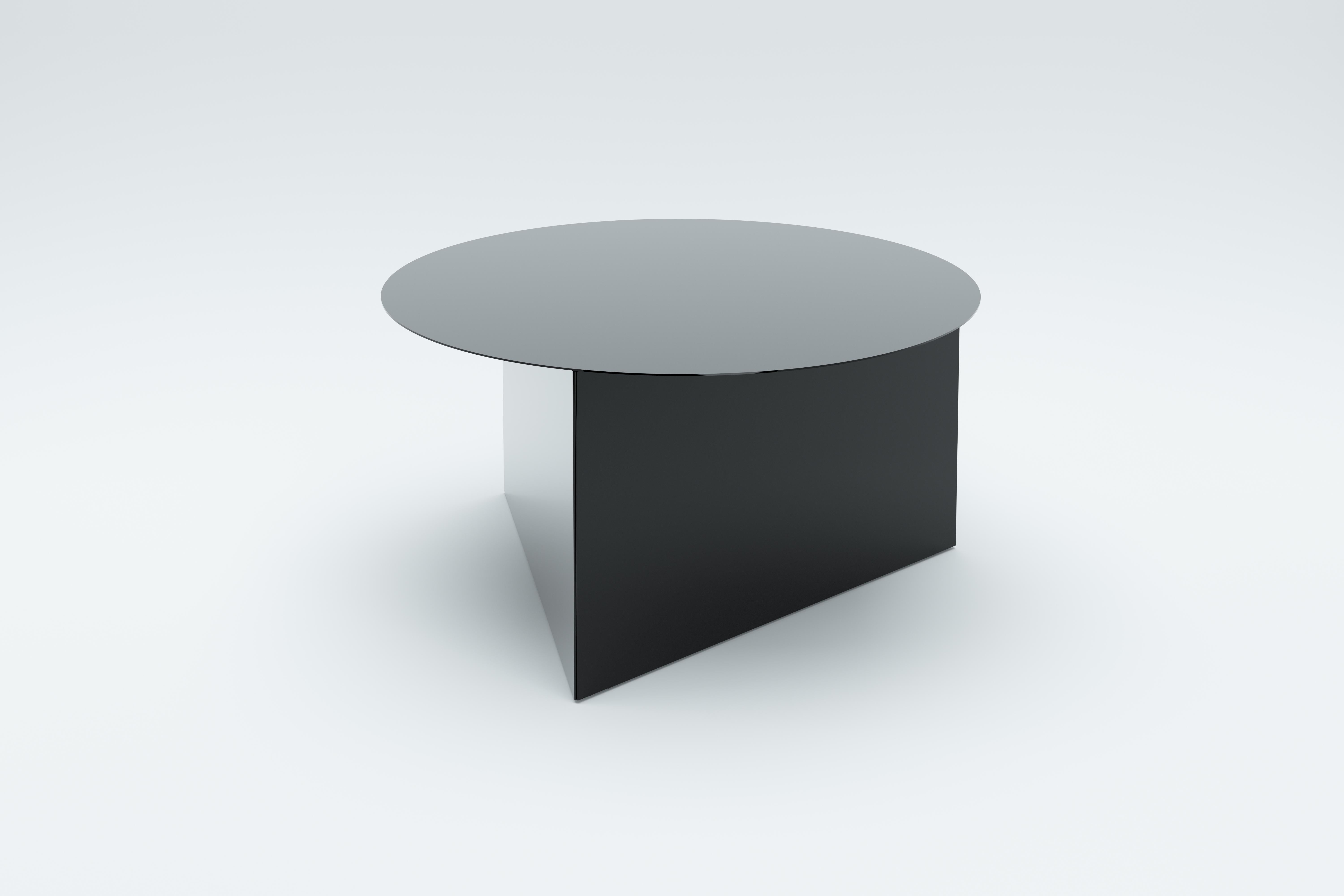 Steel Prisma Circle 70 Coffe Table by Sebastian Scherer For Sale 1