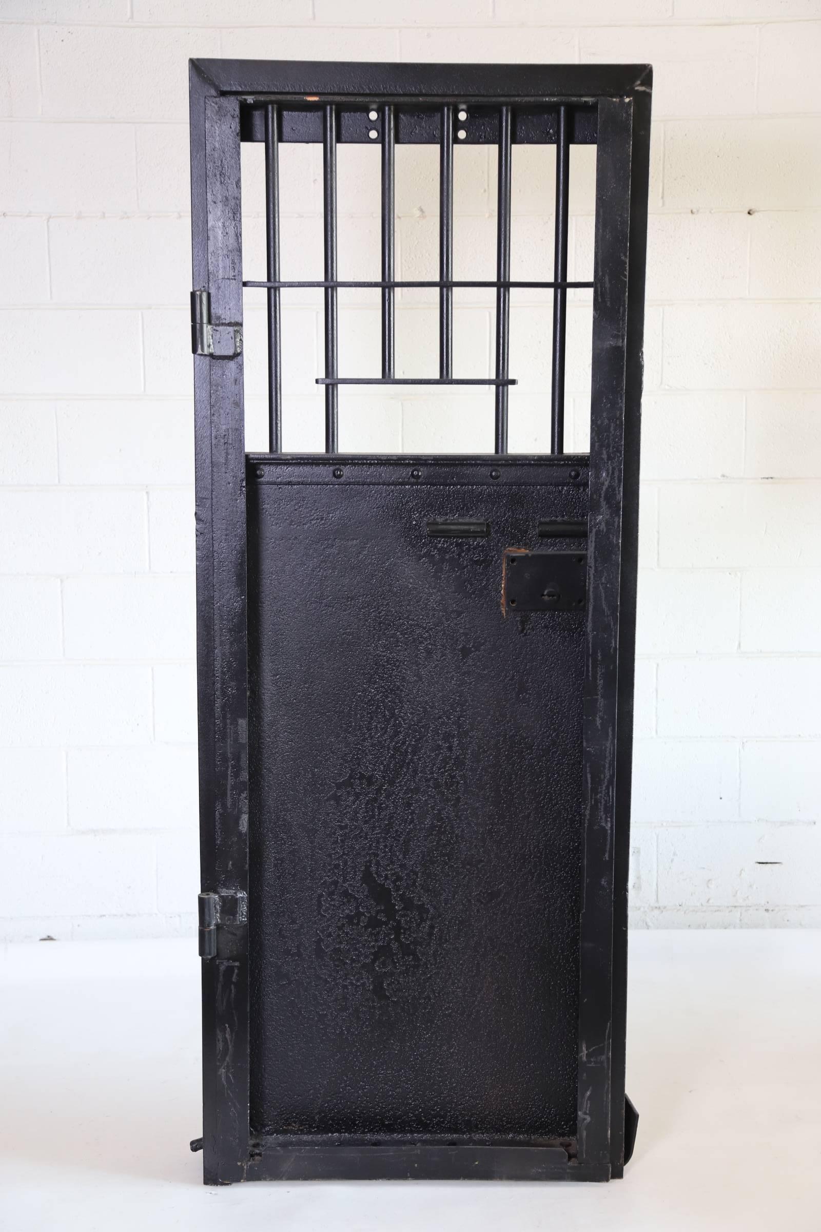 Early 20th Century Steel Prison Jail House Door-Wine Cellar Door