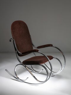 Fauteuil à bascule en acier par Luigi Saccardo pour Arrmet, Italie, années 1970