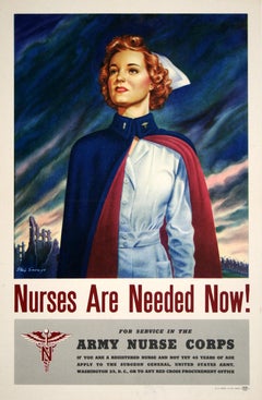 Original Vintage American WWII Poster - Nurses Are Needed Now by Steel Savage