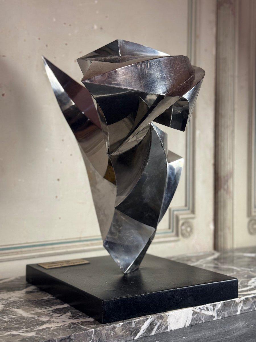 Hungarian Steel Sculpture, Janos Maróti, Hungary, 1984 For Sale