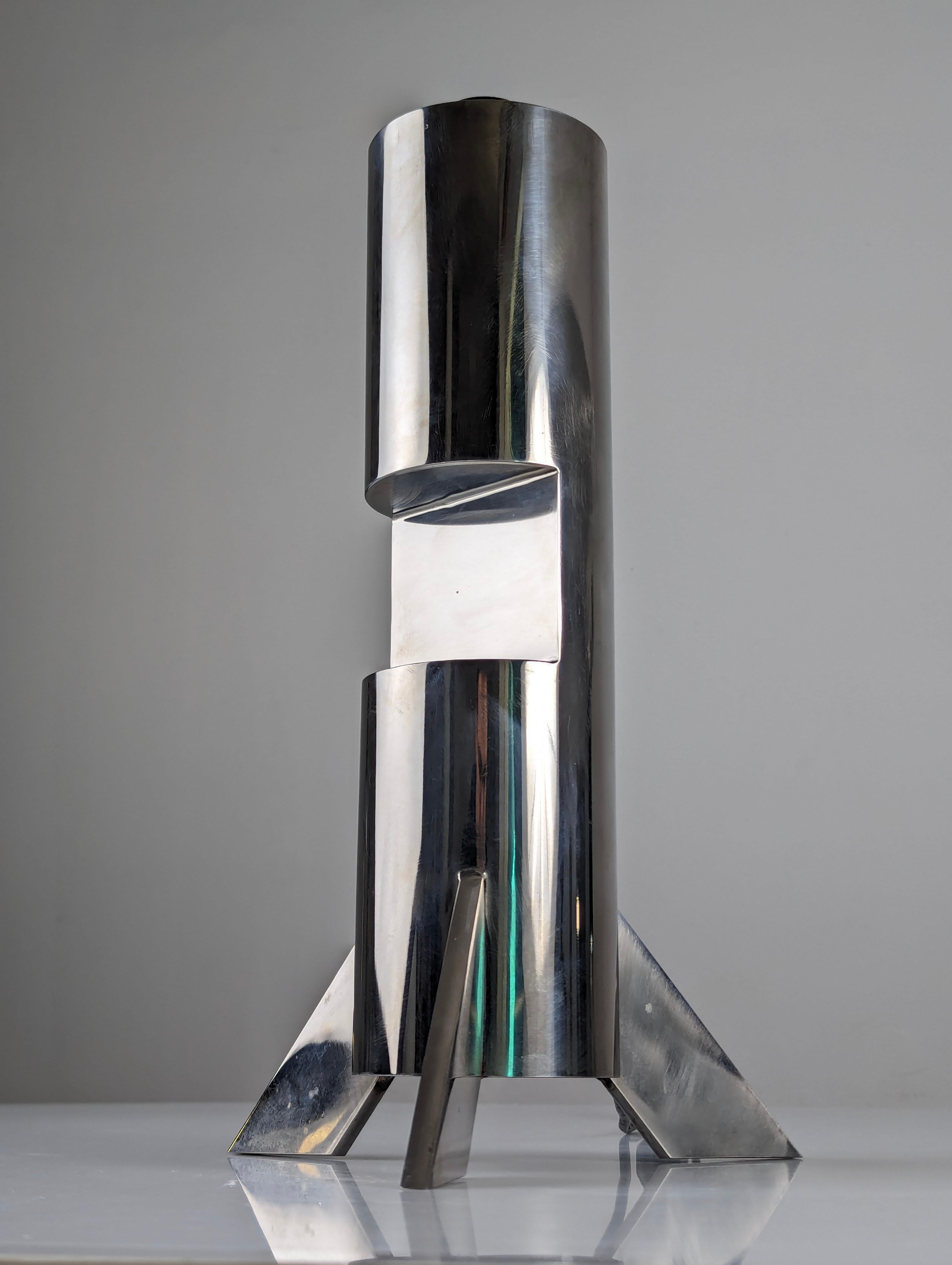 Stahlskulptur-Tischlampe aus Stahl, 1970er-Jahre im Zustand „Gut“ im Angebot in Benalmadena, ES