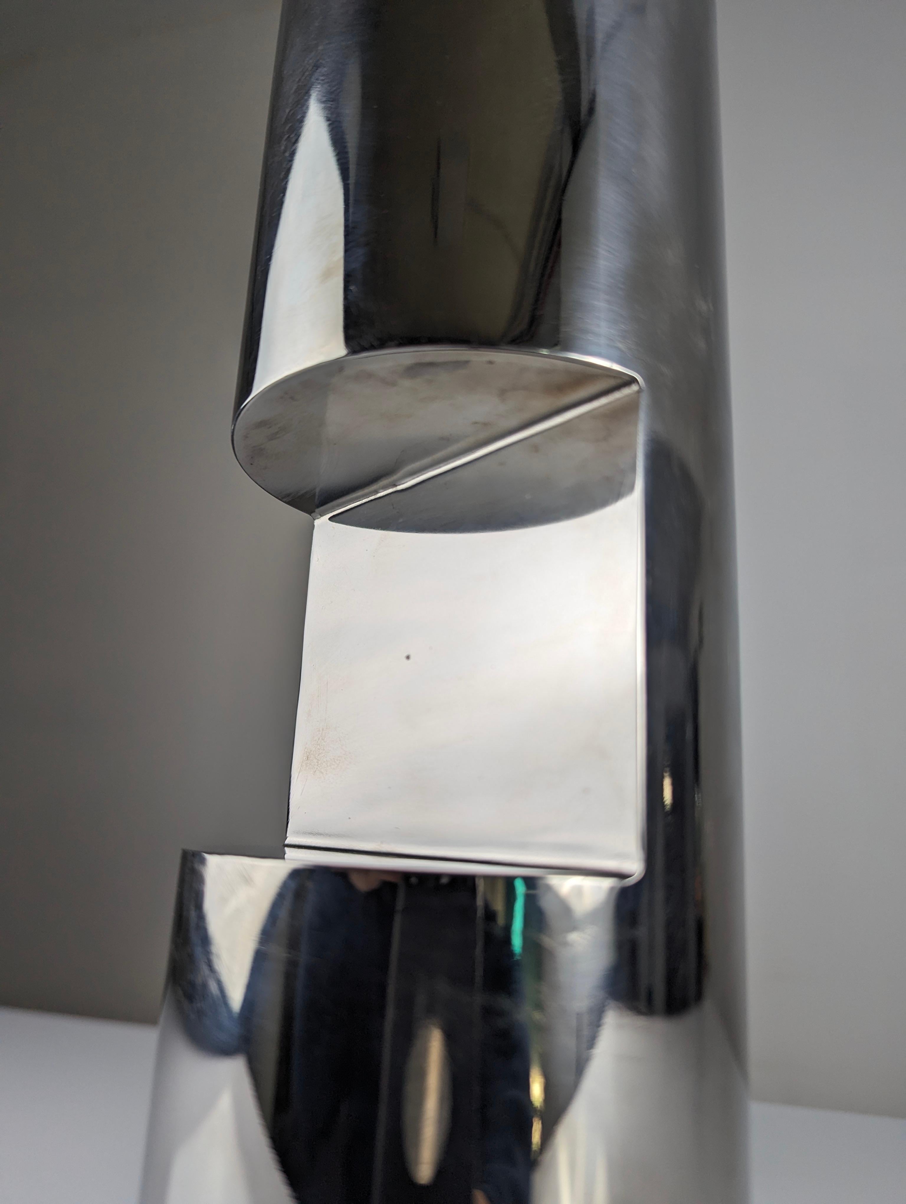 Steel Sculpture Table Lamp, 1970s For Sale 1
