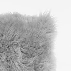 Shearling Sheepskin Light Grey Cushion by Muchi Decor, Made in Italy