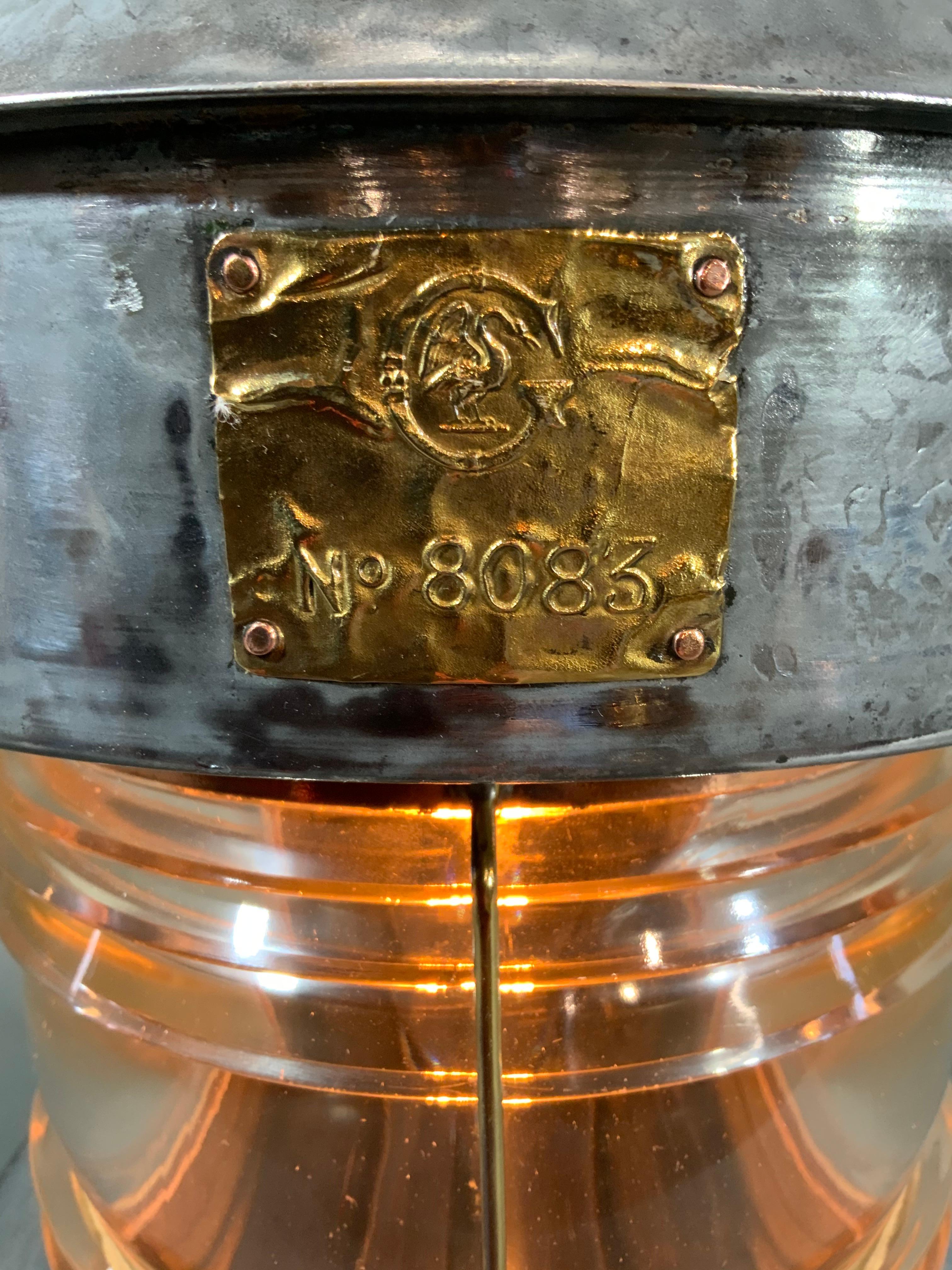 Scottish Steel Ship's Masthead Lantern by M.P. Calloway of Leith For Sale