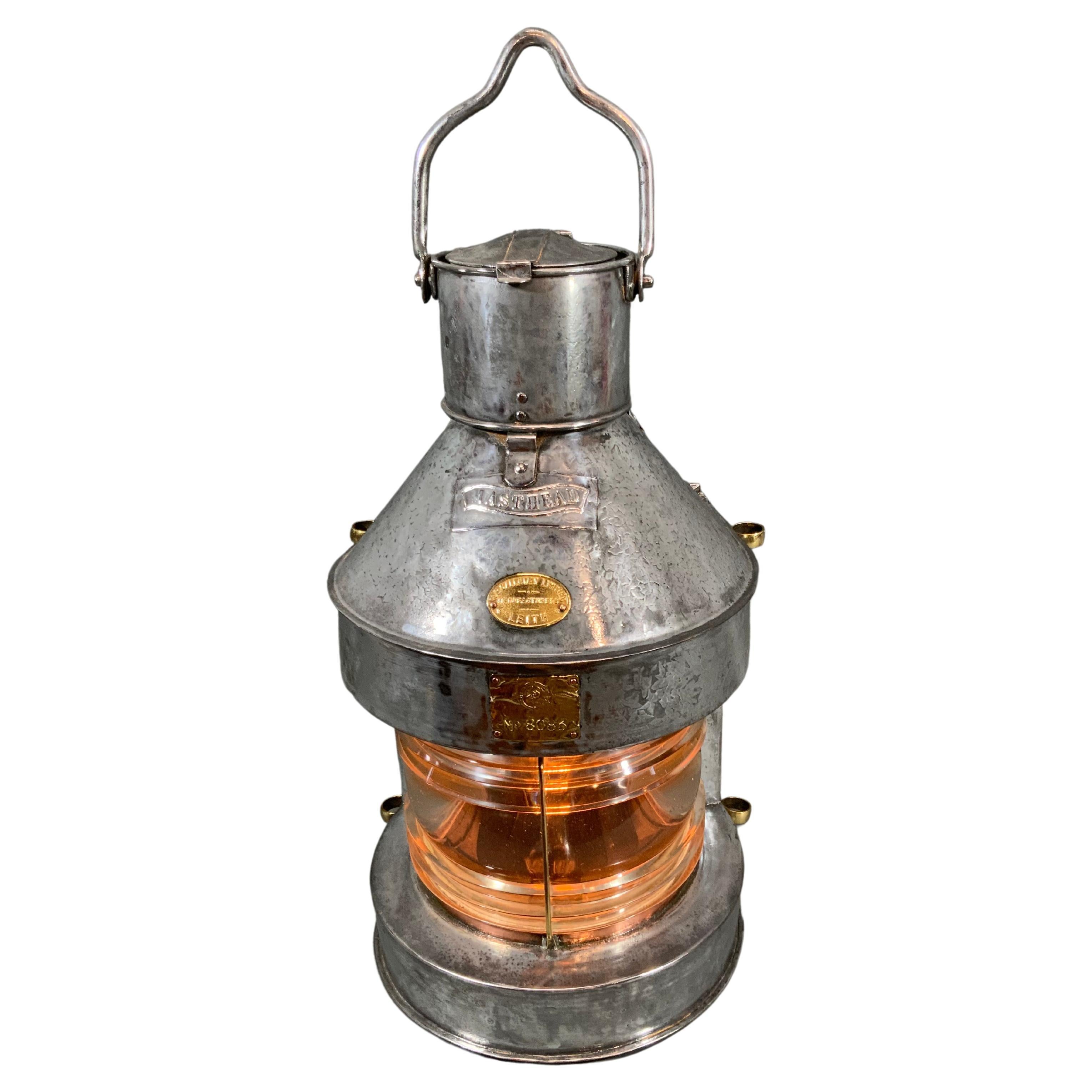 Steel Ship's Masthead Lantern by M.P. Calloway of Leith For Sale