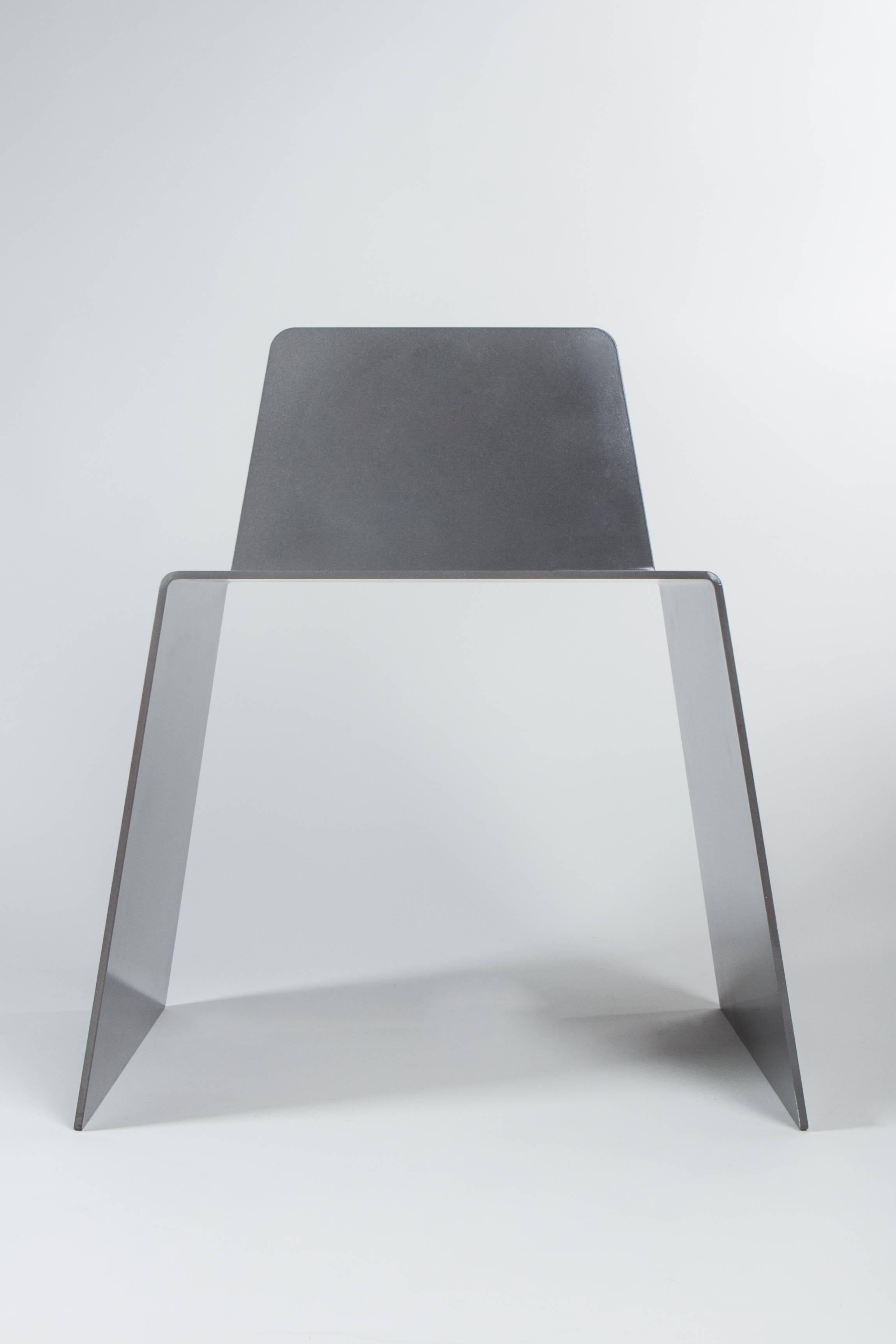 American Steel Side Chair in Hot-Dipped Galvanized Steel by Jonathan Nesci For Sale
