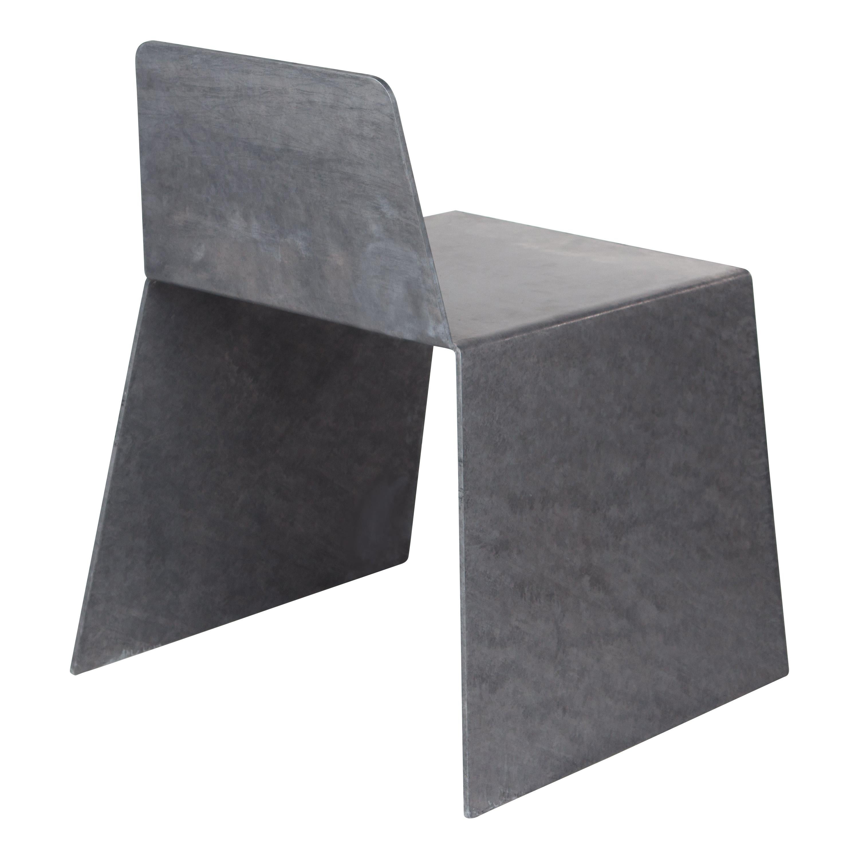 Steel Side Chair in Hot-Dipped Galvanized Steel by Jonathan Nesci