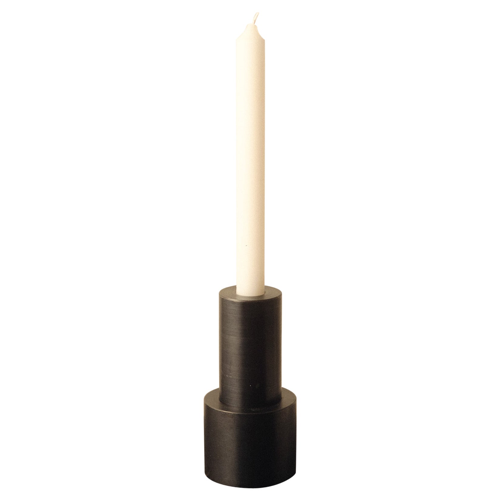 Steel Simple Candleholder by Radu Abraham For Sale