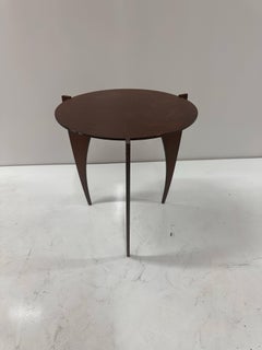 Steel Small Guéridon tripod brown patina