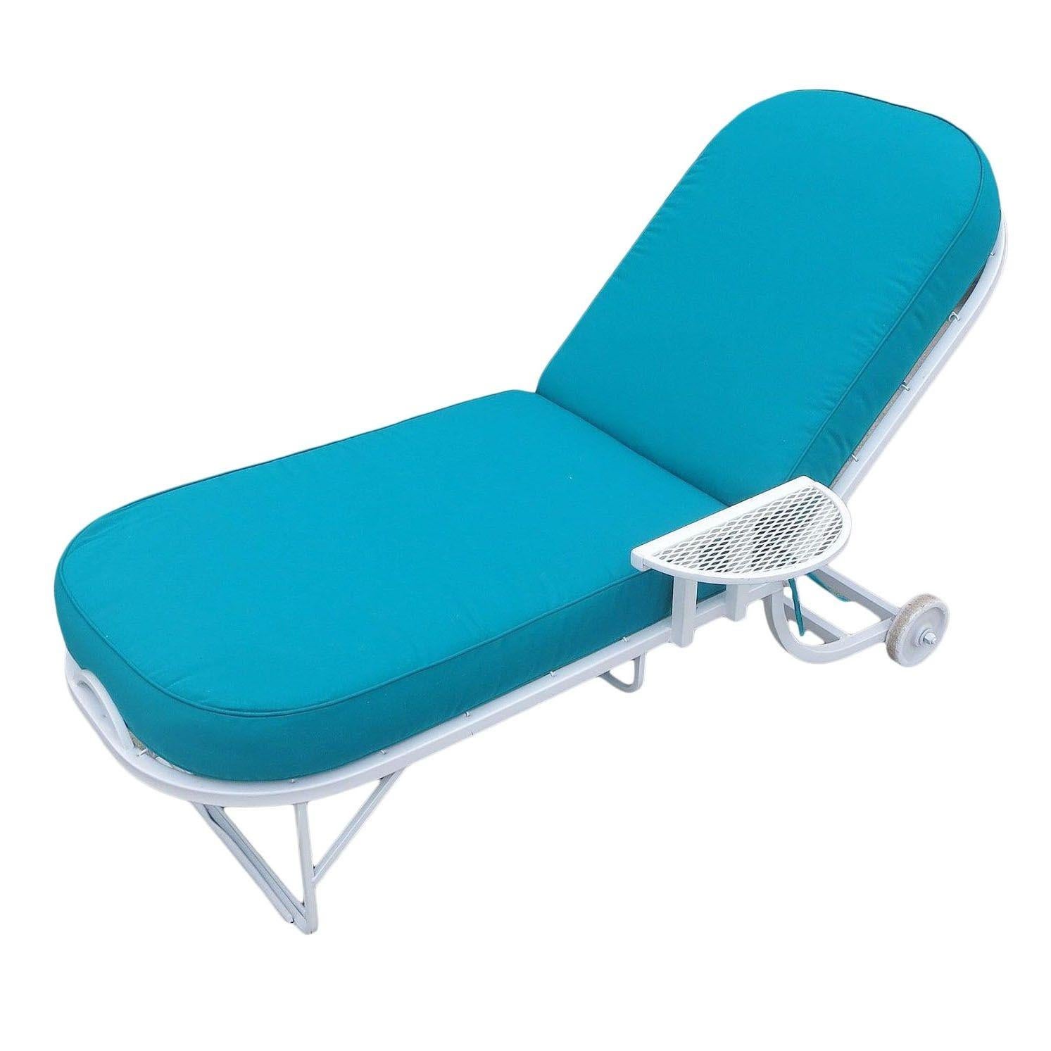 Steel Spring Outdoor / Patio Chaise Lounge by Woodard For Sale 3