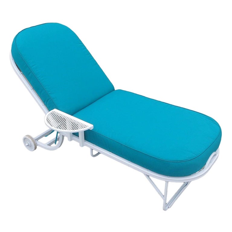 Steel Spring Outdoor / Patio Chaise Lounge by Woodard For Sale at 1stDibs