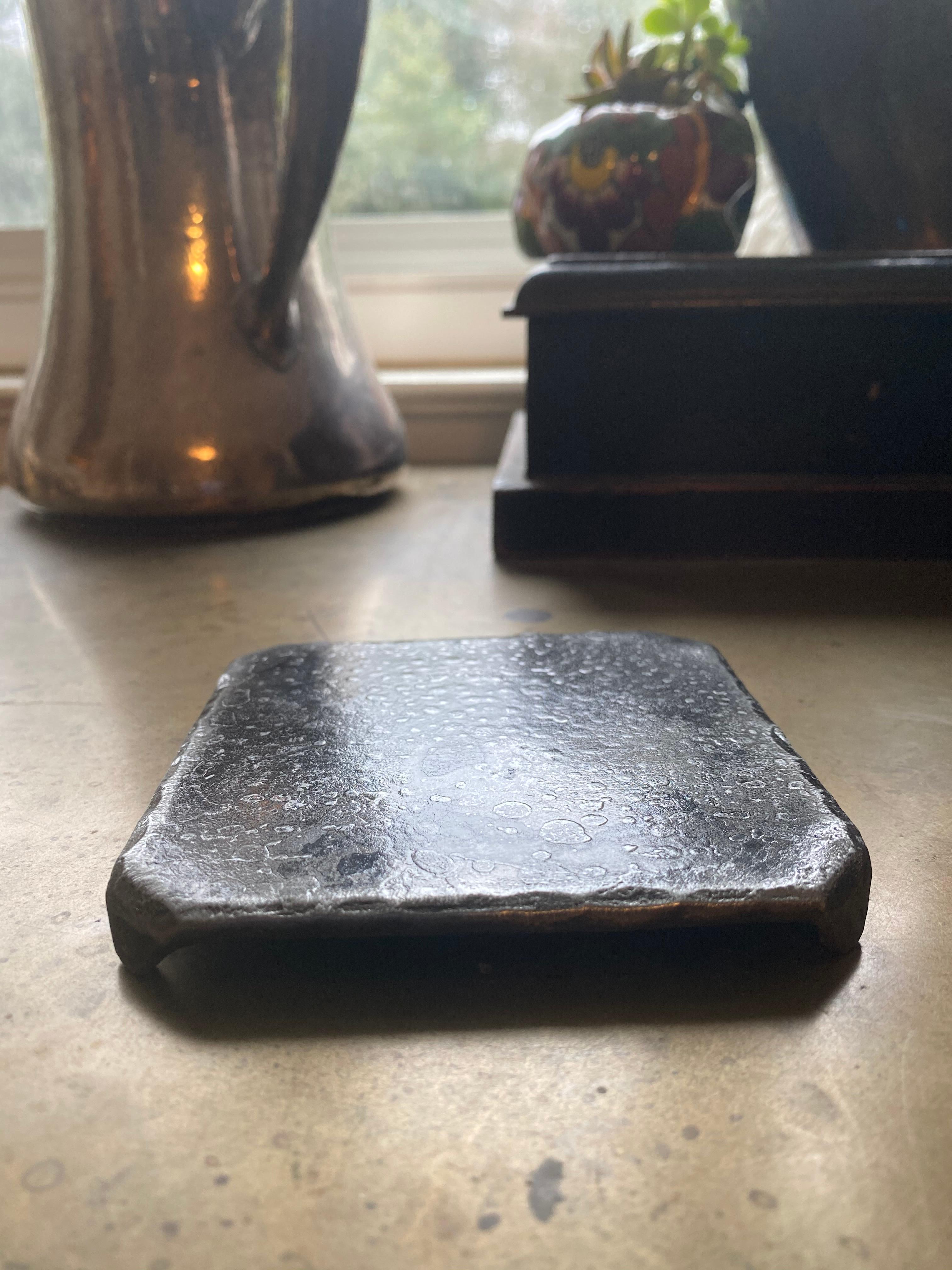 American Steel Square Coaster with Forged Legs For Sale