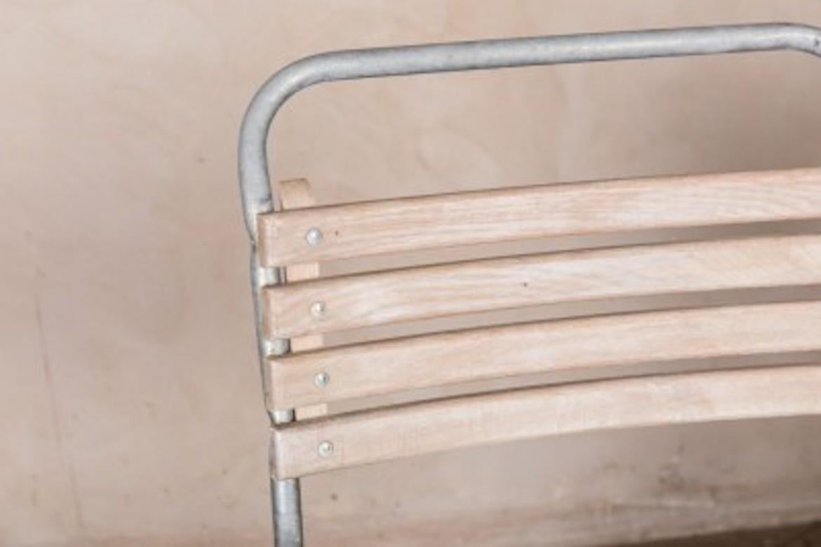 Steel Stacking Chairs with Slatted Seats, 20th Century In Excellent Condition For Sale In London, GB