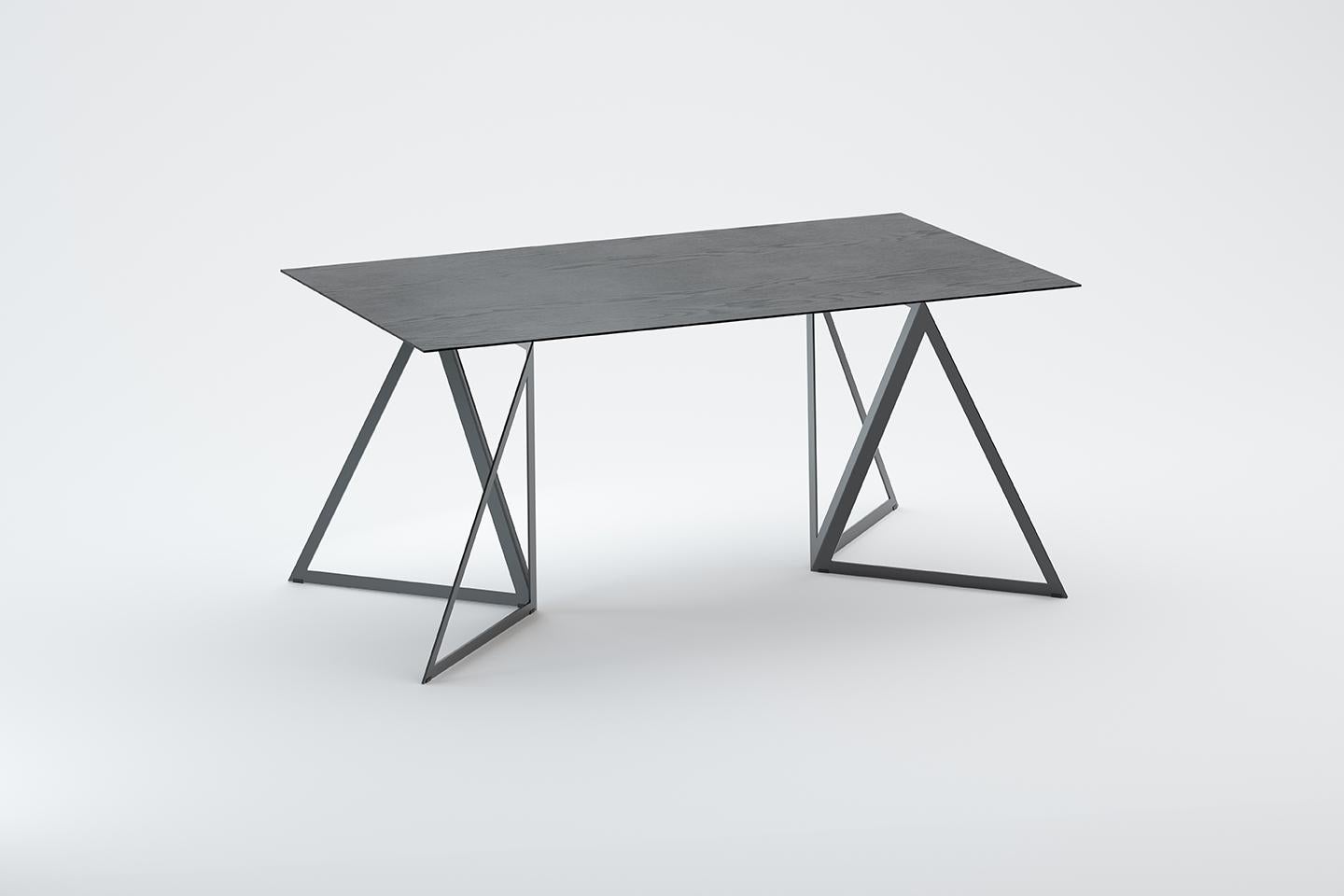 Steel Stand Table 160 Ash by Sebastian Scherer For Sale 10