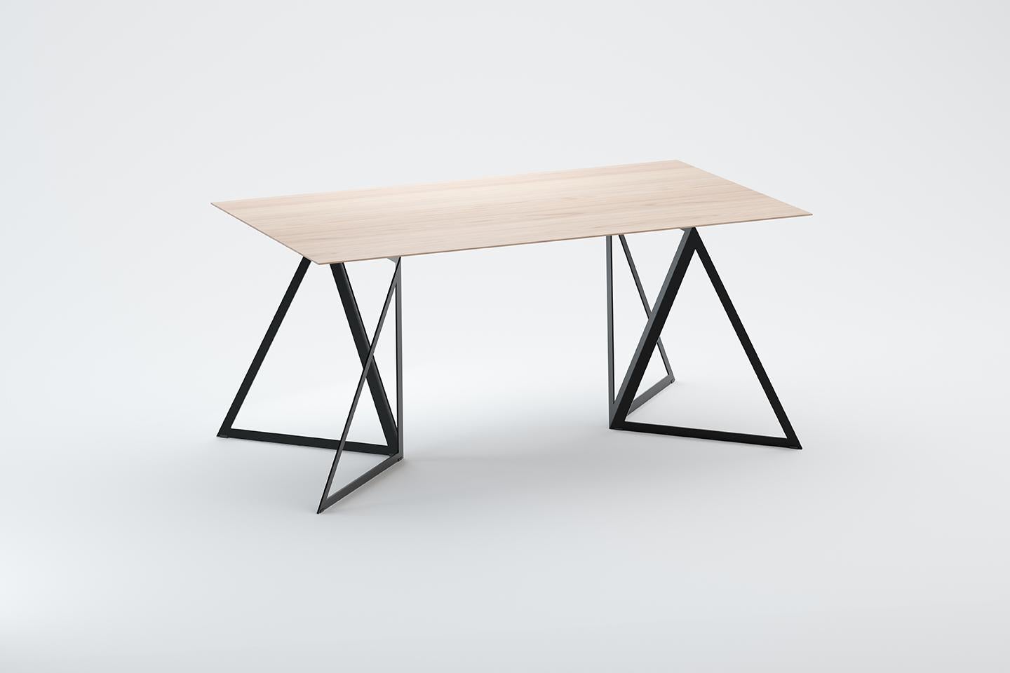 Stahlständer-Tisch 160 Asche von Sebastian Scherer im Angebot 1