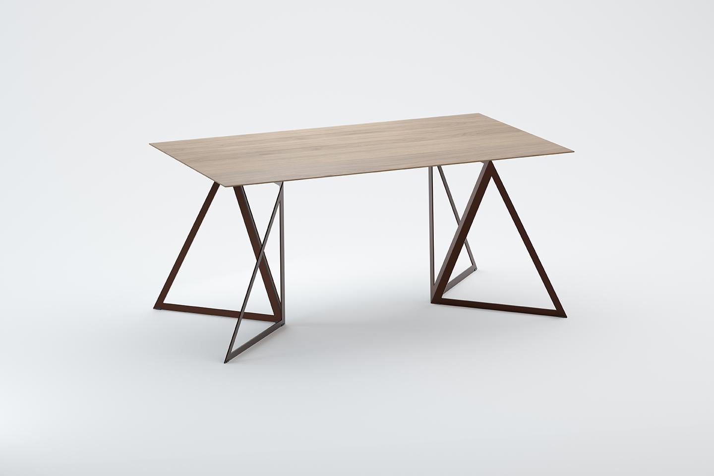 Steel Stand Table 160 Oak by Sebastian Scherer For Sale 4