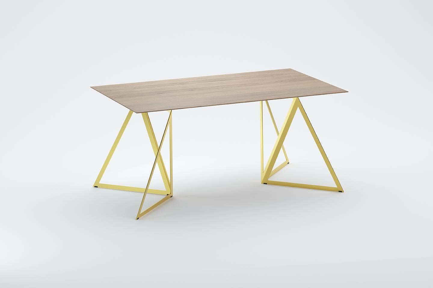Post-Modern Steel Stand Table 160 Oak by Sebastian Scherer For Sale