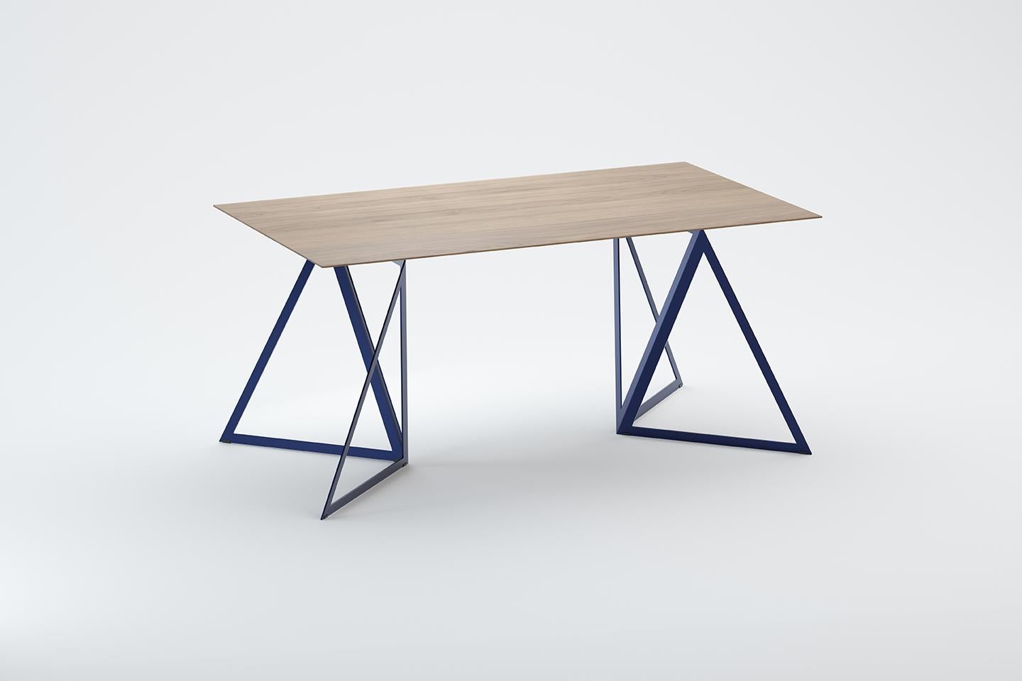 German Steel Stand Table 160 Oak by Sebastian Scherer For Sale