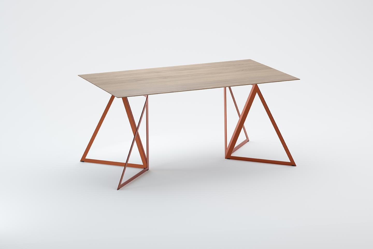 Contemporary Steel Stand Table 160 Oak by Sebastian Scherer For Sale