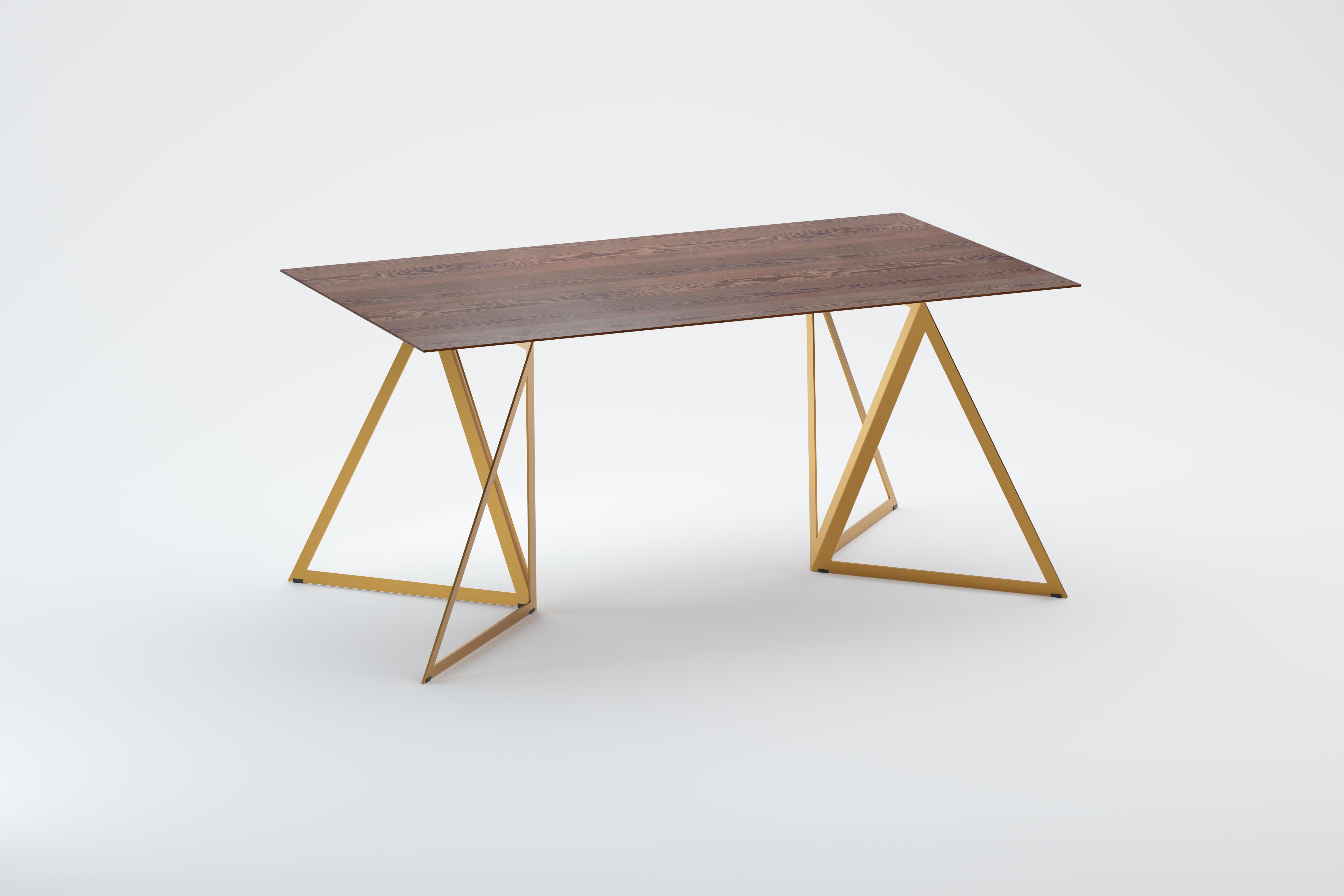 Steel Stand Table 160 Walnut by Sebastian Scherer For Sale 5