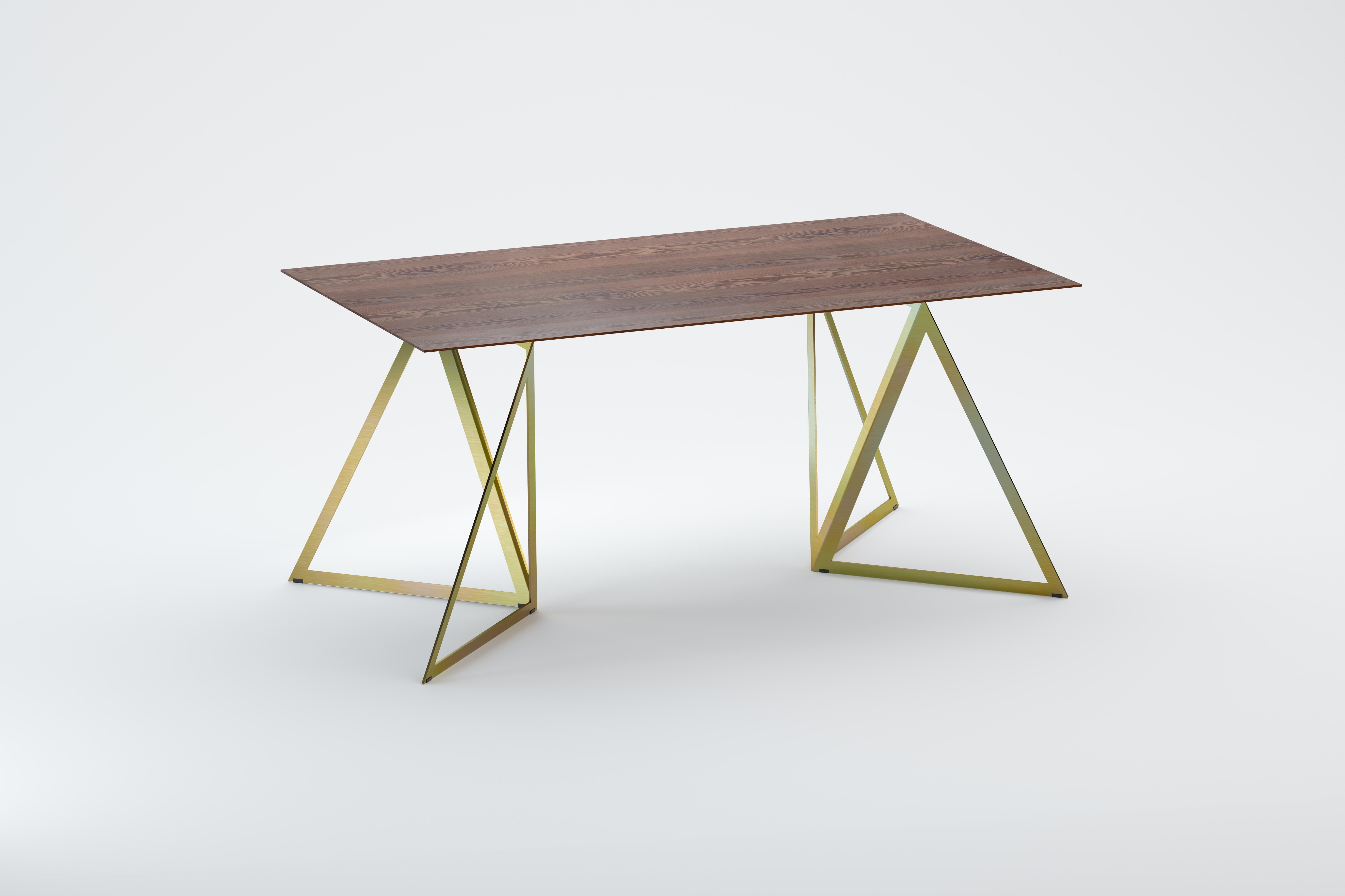 Steel Stand Table 160 Walnut by Sebastian Scherer For Sale 6