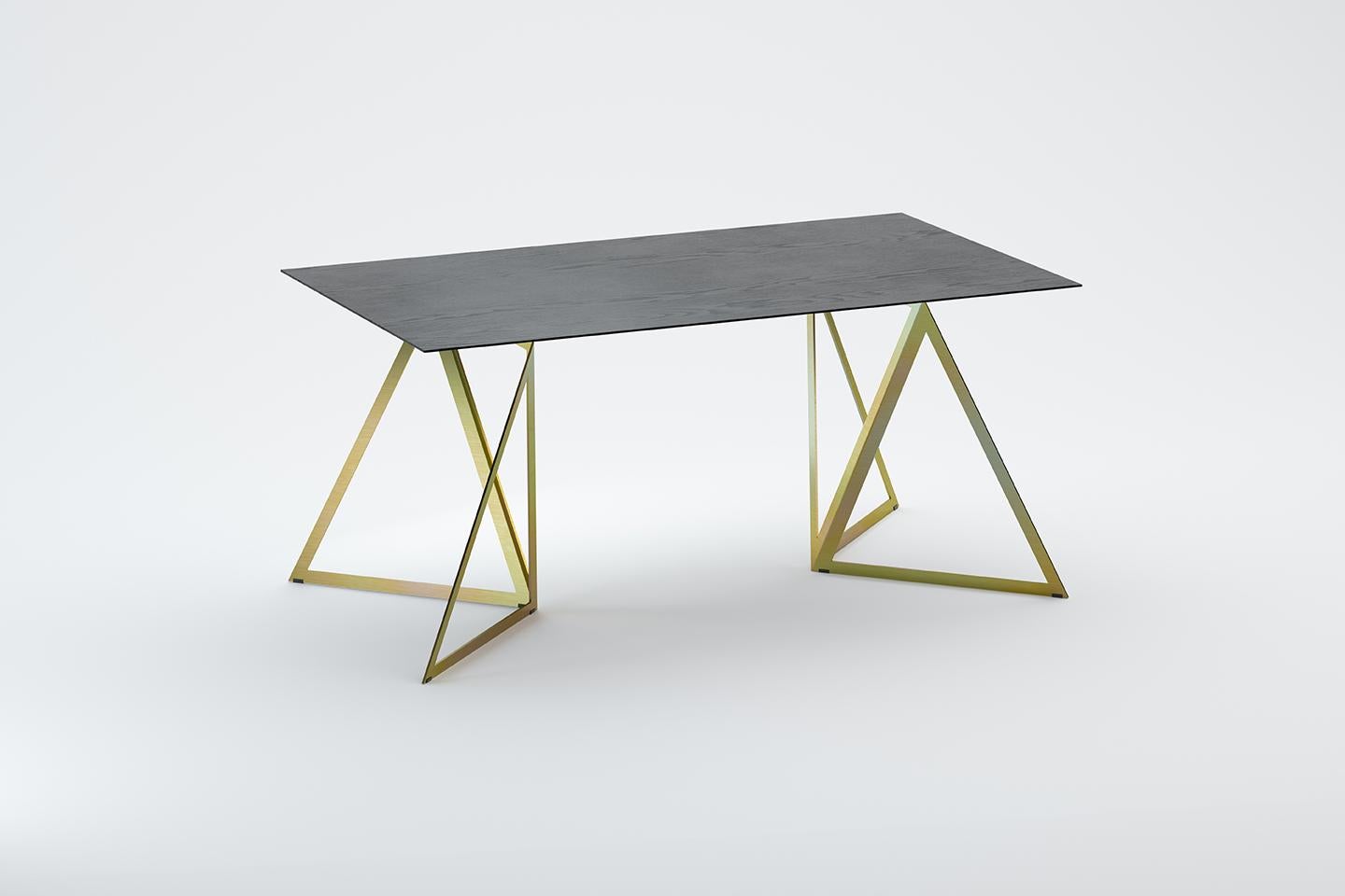 Steel Stand Table 160 Walnut by Sebastian Scherer For Sale 7