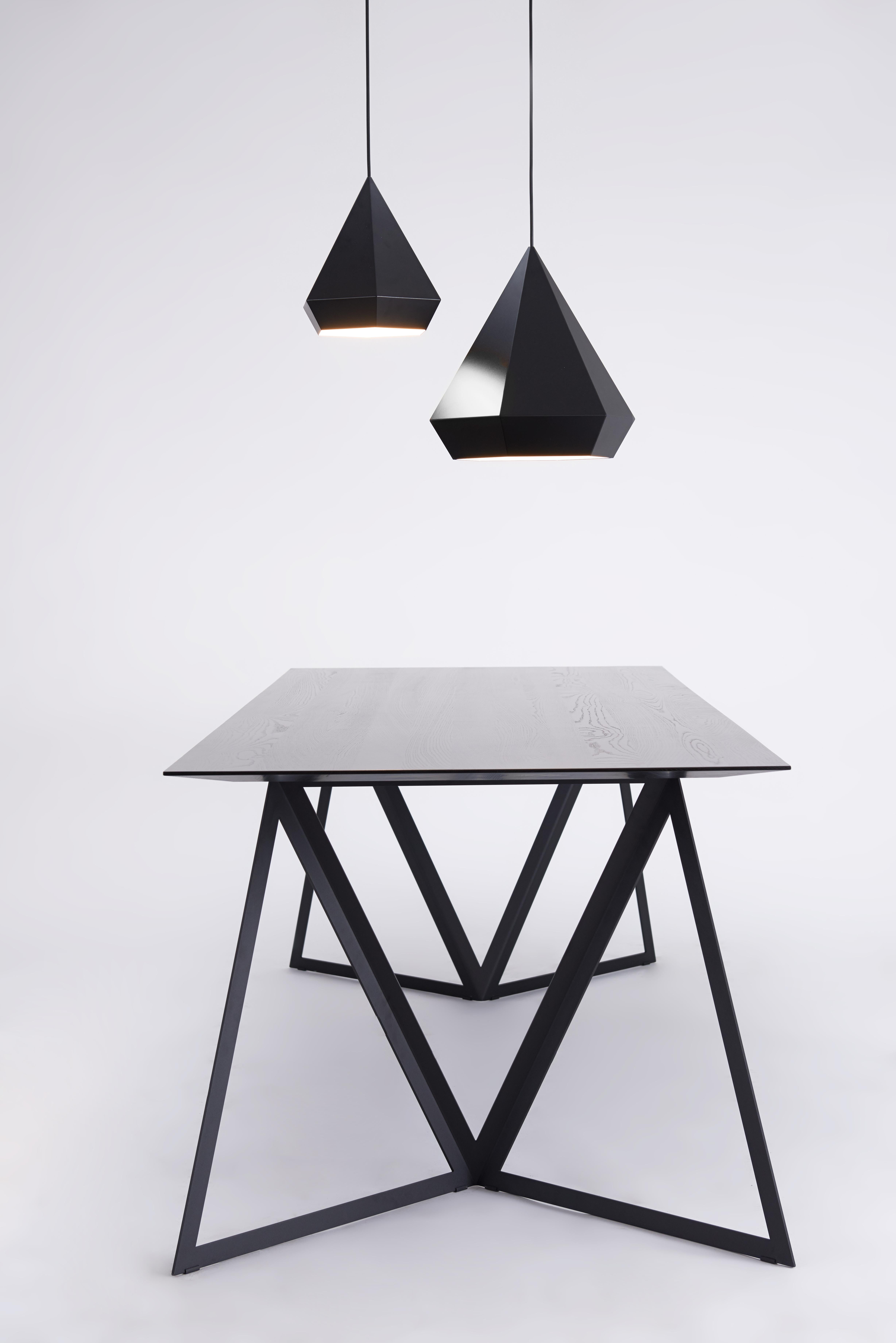 Steel Stand Table 160 Walnut by Sebastian Scherer For Sale 9