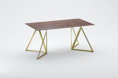 Steel Stand Table 160 Walnut by Sebastian Scherer